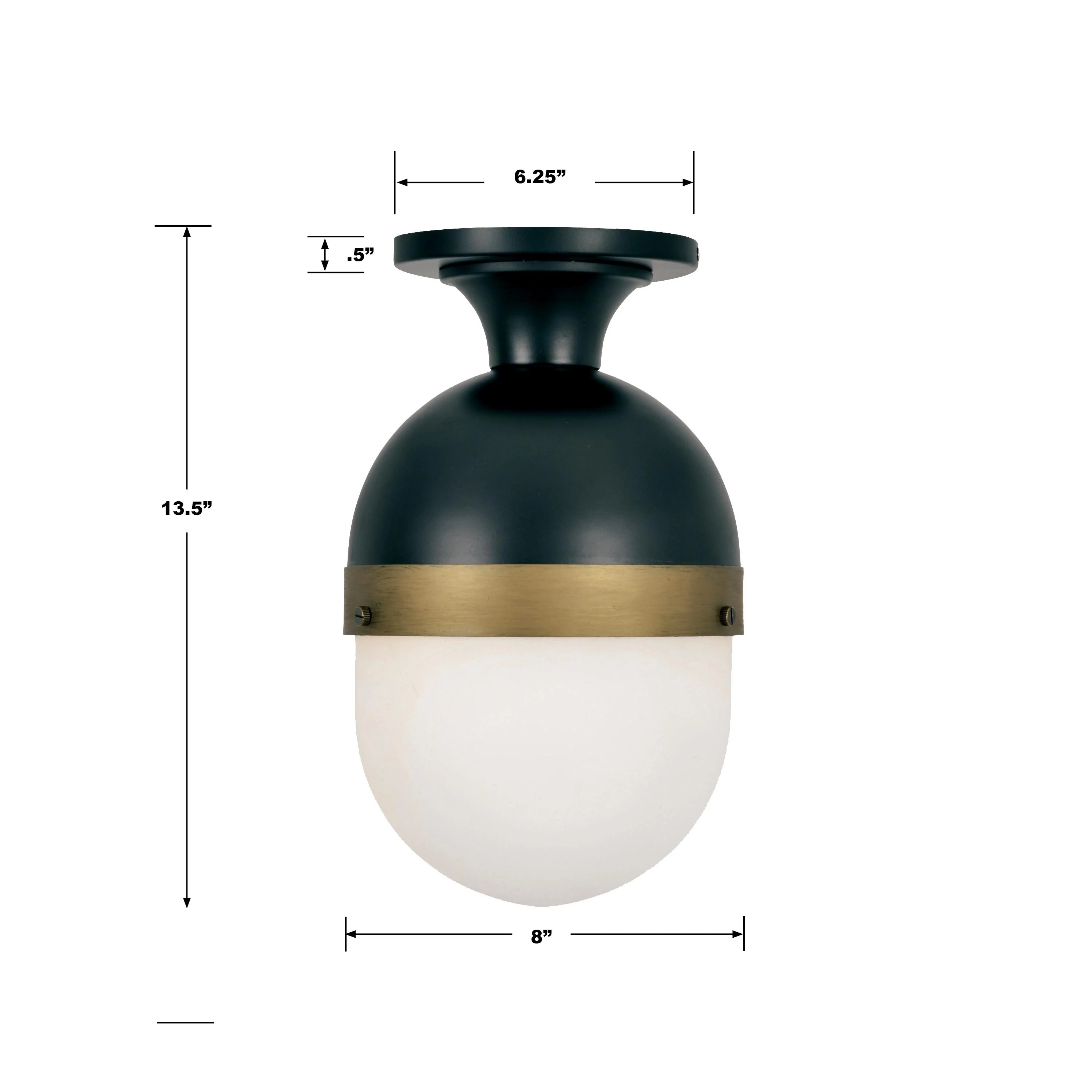 Crystorama Brian Patrick Flynn Capsule 8'' Matte Black + Textured Gold Outdoor Semi Flush Mount - Image 2