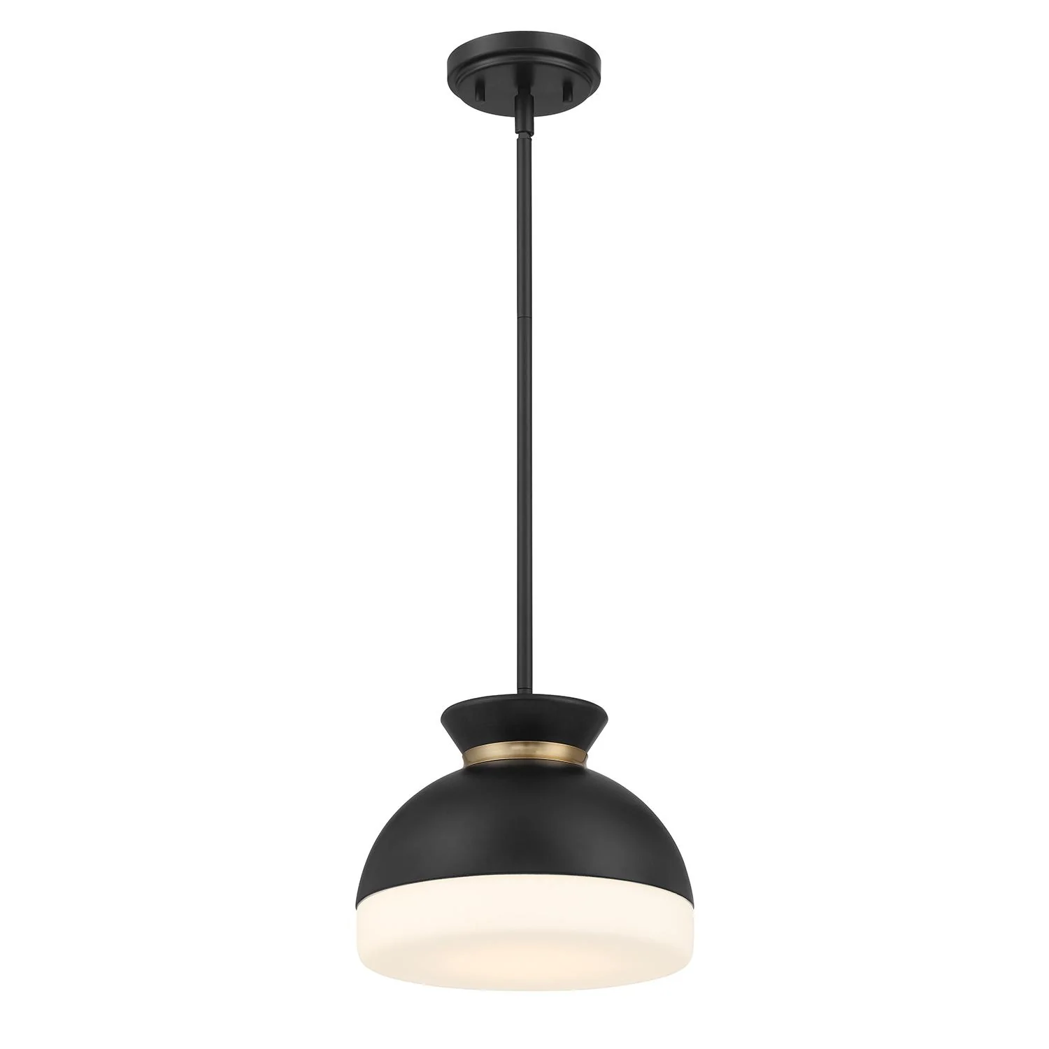 Crystorama Brian Patrick Flynn Gidget 10.25'' Matte Black + Vibrant Gold Pendant