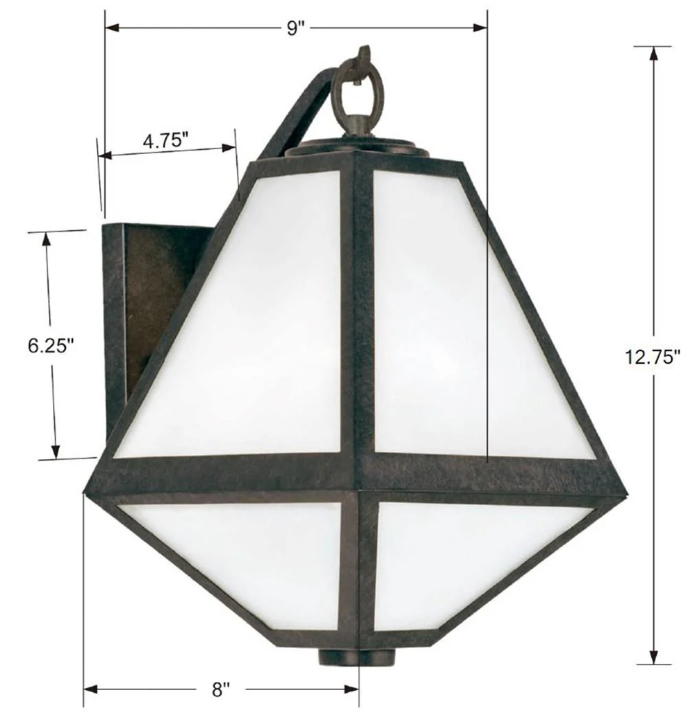 Crystorama Brian Patrick Flynn Glacier 8'' Black Charcoal Outdoor Sconce - Image 5