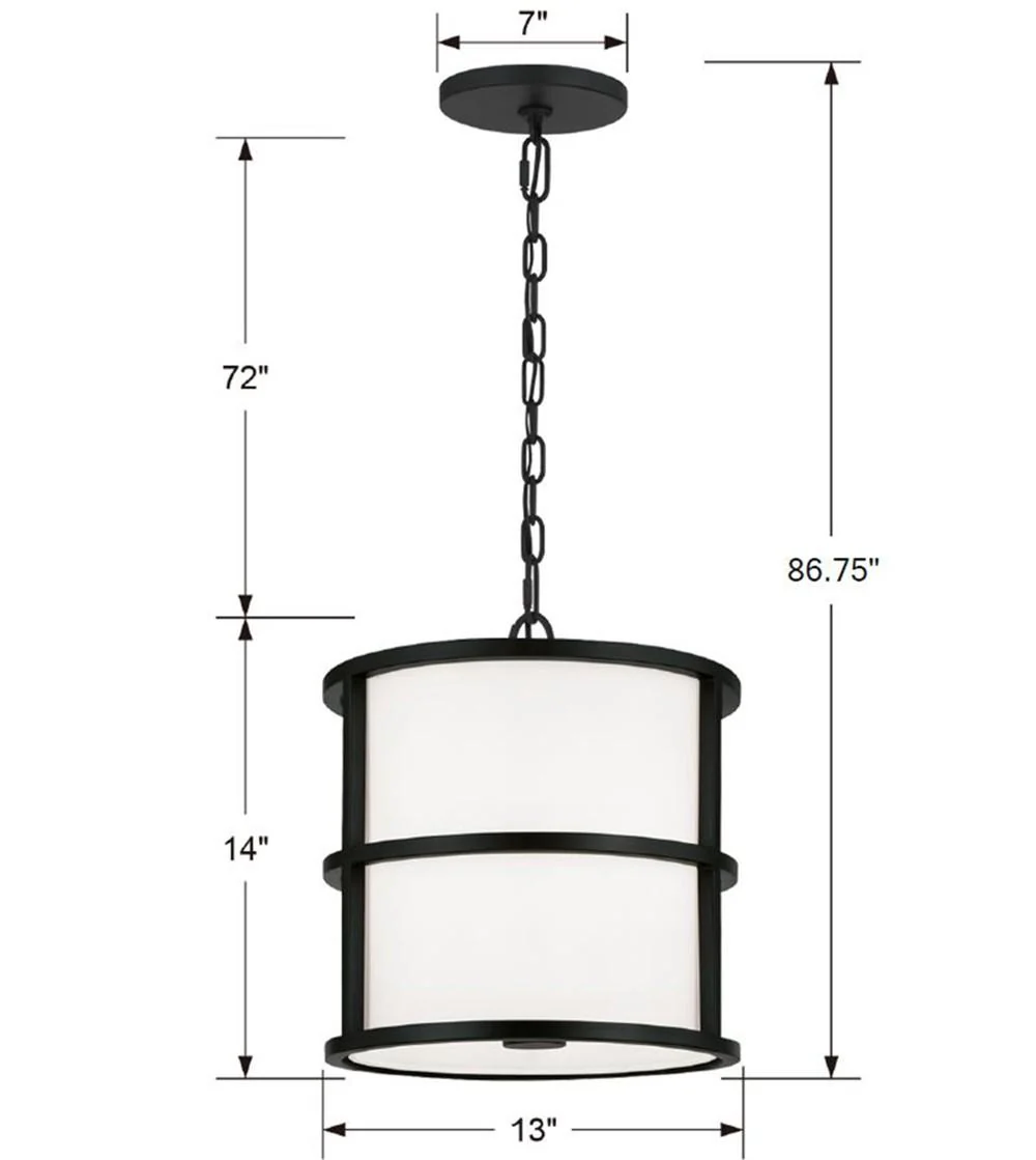 Crystorama Brian Patrick Flynn Hulton 13'' Matte Black Pendant - Image 5