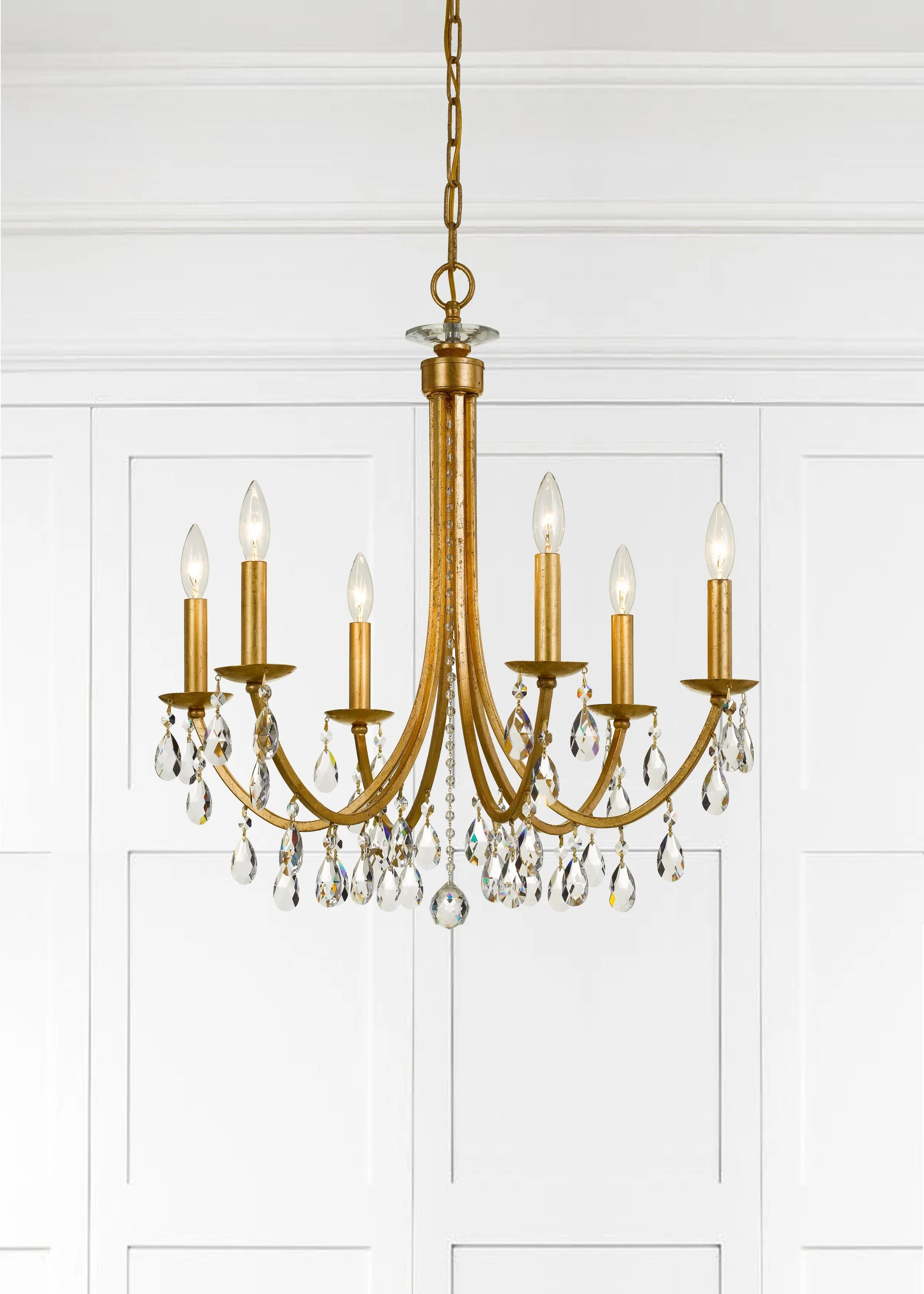 Crystorama Bridgehampton 26'' Hand Cut Crystal Antique Gold Chandelier - Image 3