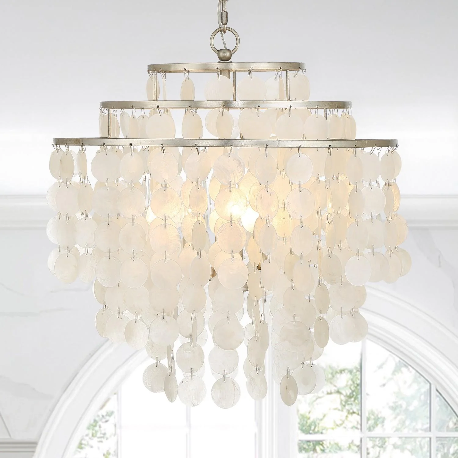 Crystorama Brielle 4 Light Antique Silver Chandelier - Image 6