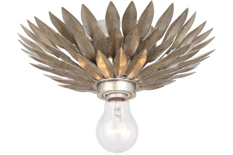 Crystorama Broche 11'' Antique Silver Flush Mount