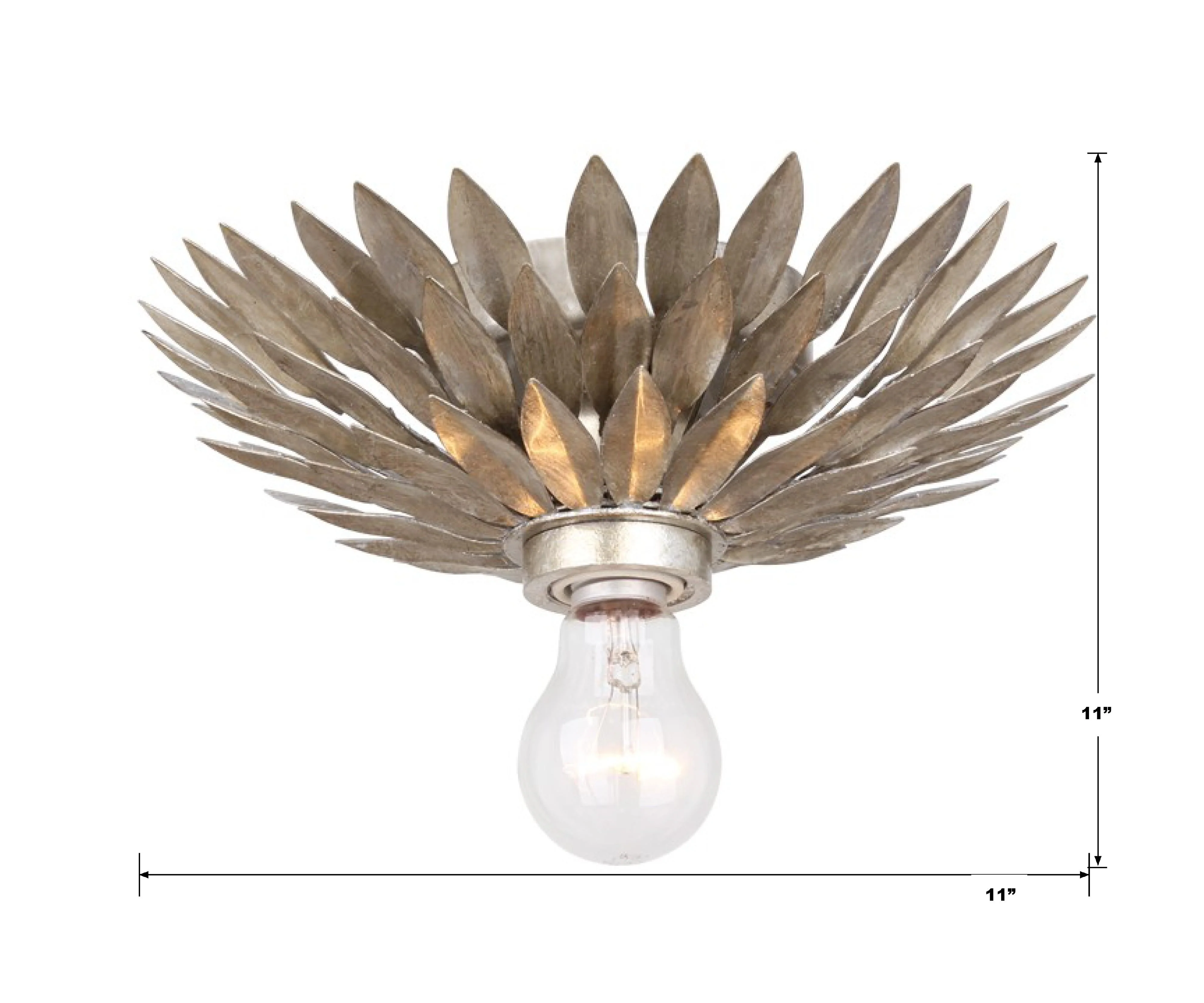 Crystorama Broche 11'' Antique Silver Flush Mount - Image 6