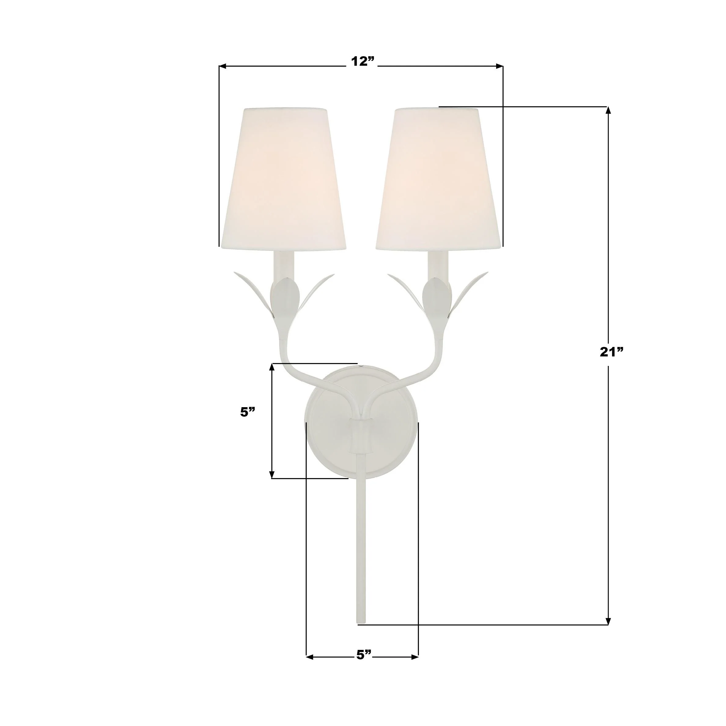 Crystorama Broche 12'' Matte White Sconce - Image 6