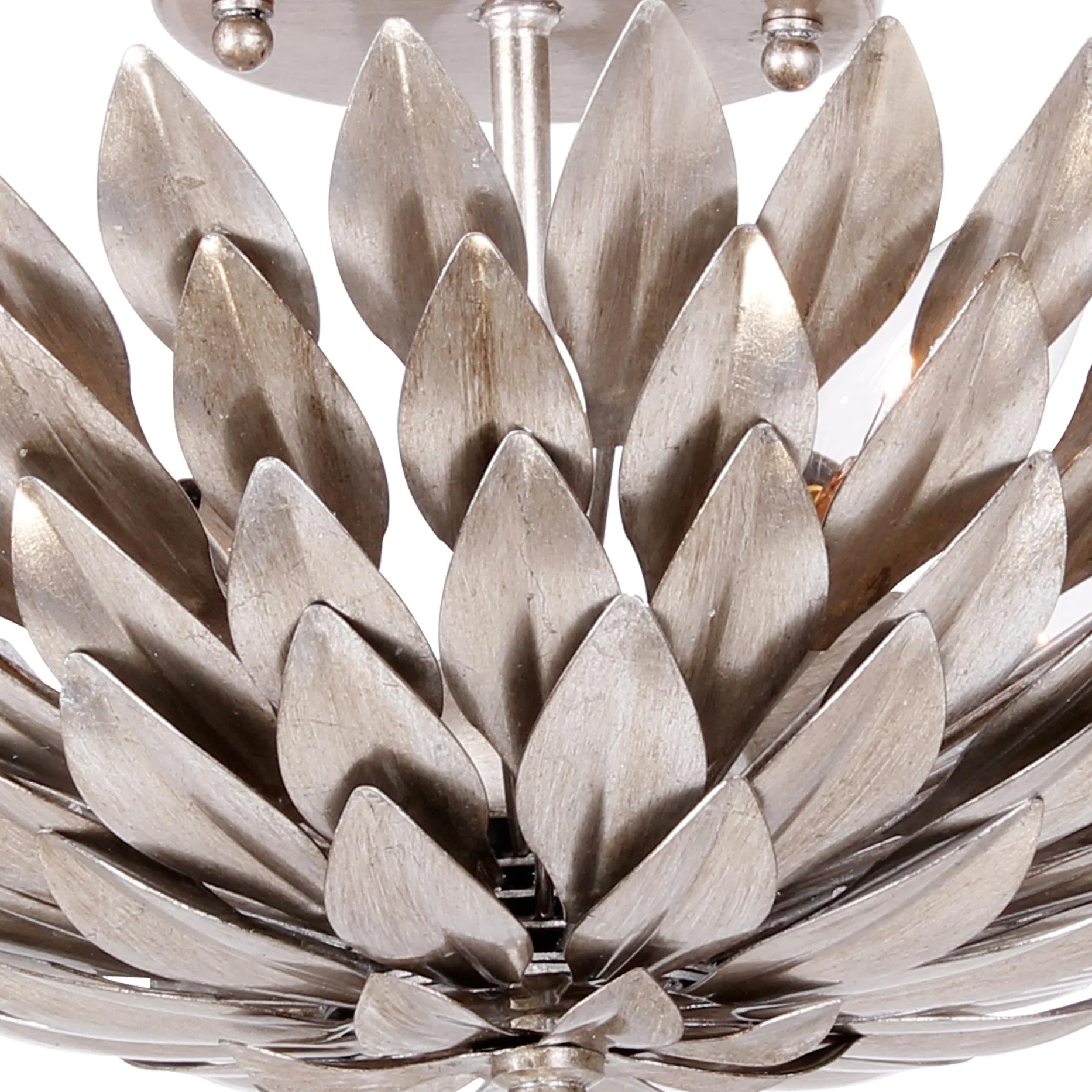 Crystorama Broche 16'' Antique Silver Semi Flush Mount - Image 3
