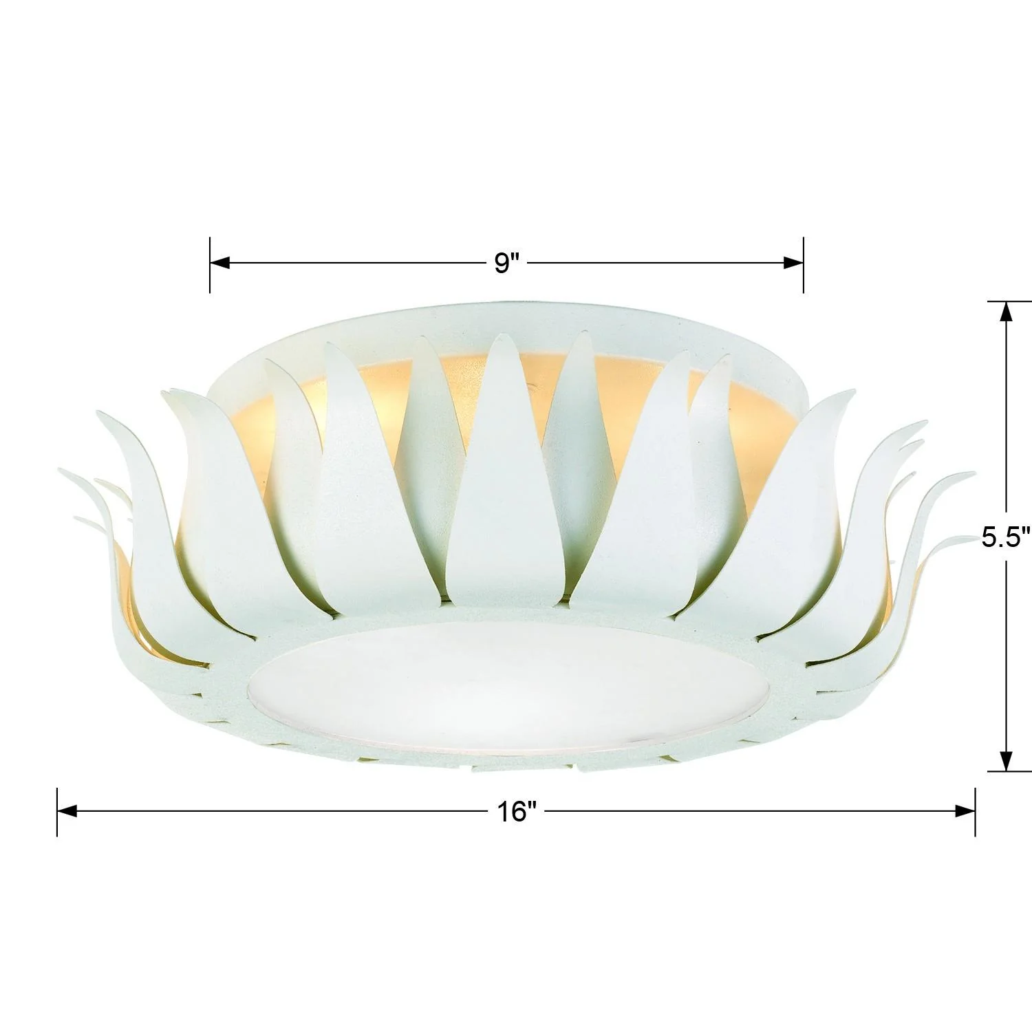 Crystorama Broche 16'' Matte White Flush Mount - Image 3