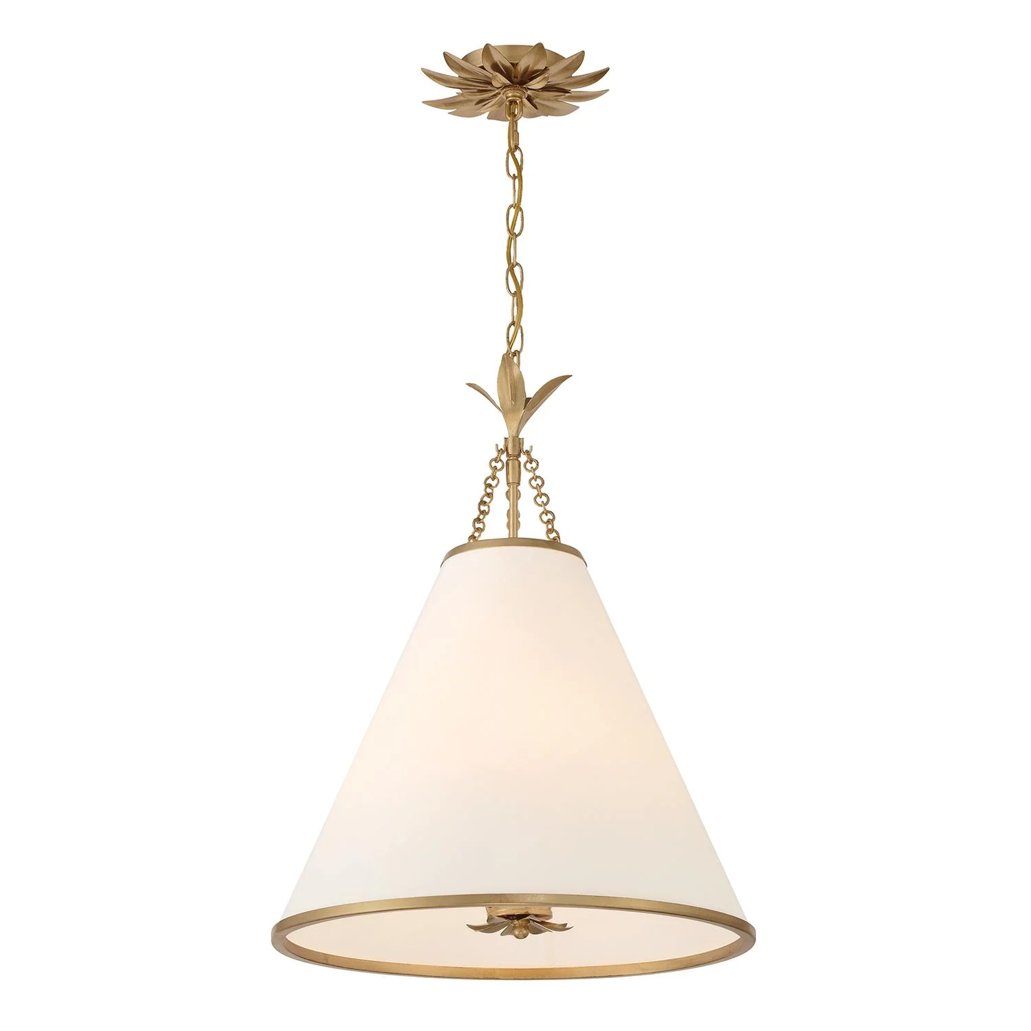 Crystorama Broche 18'' Antique Gold Pendant
