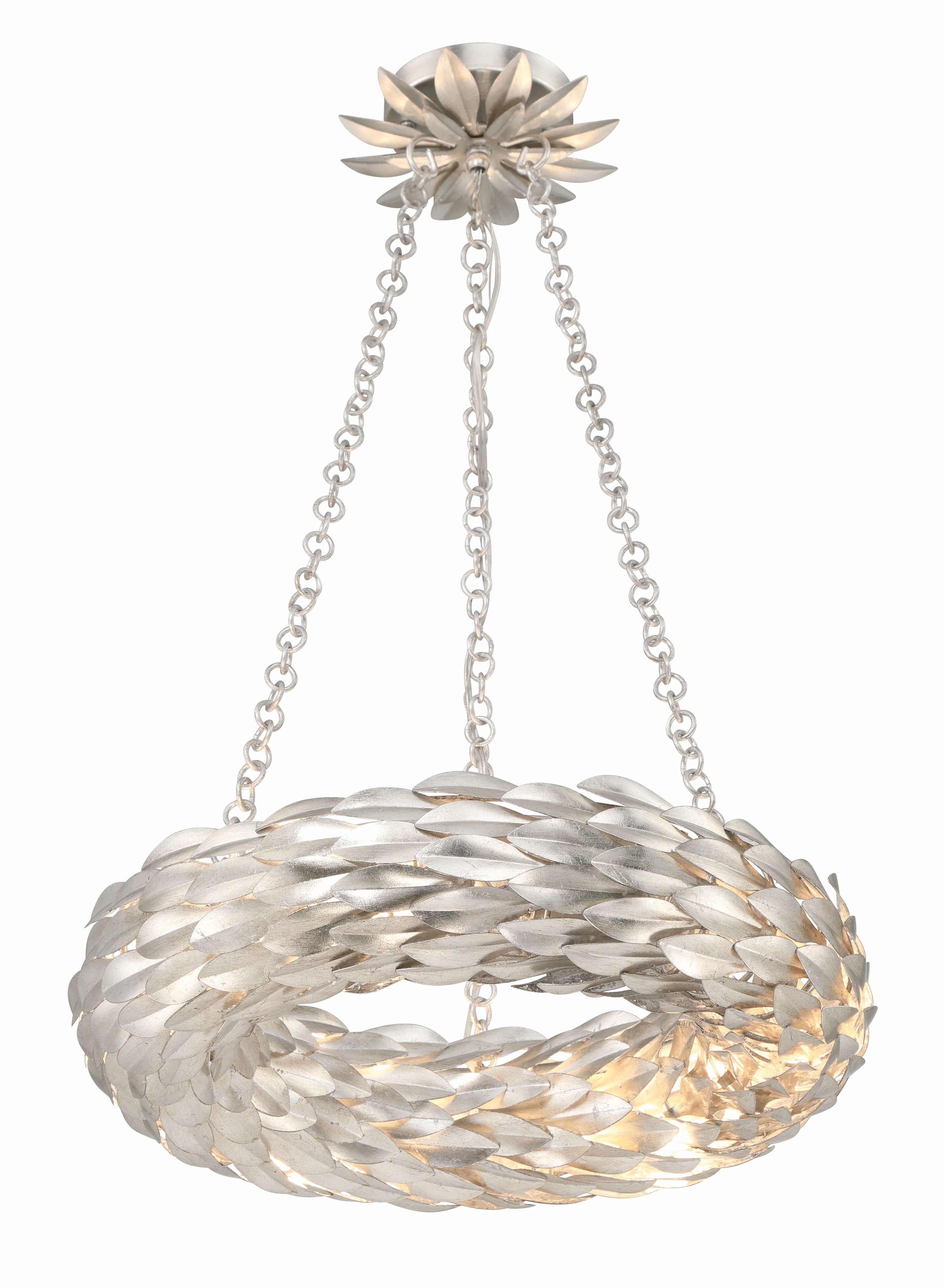 Crystorama Broche 18'' Led Antique Silver Chandelier