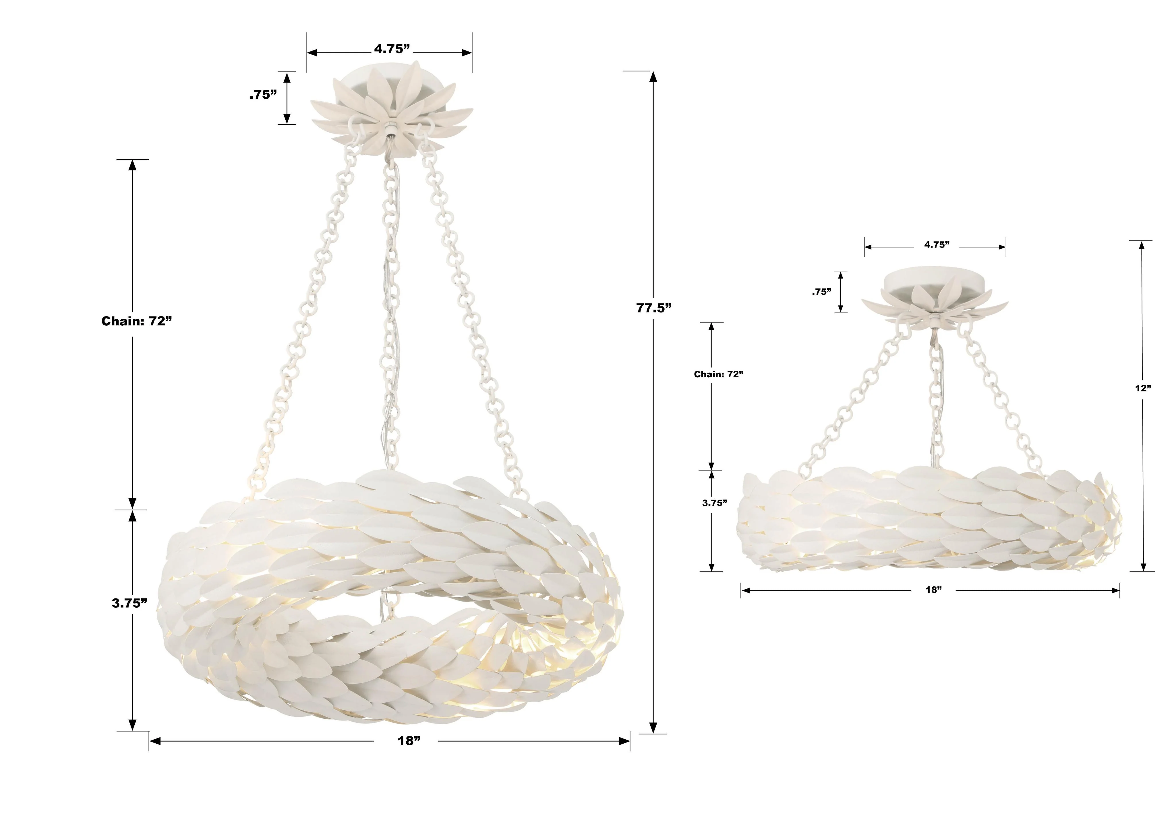 Crystorama Broche 18'' Led Matte White Chandelier - Image 8