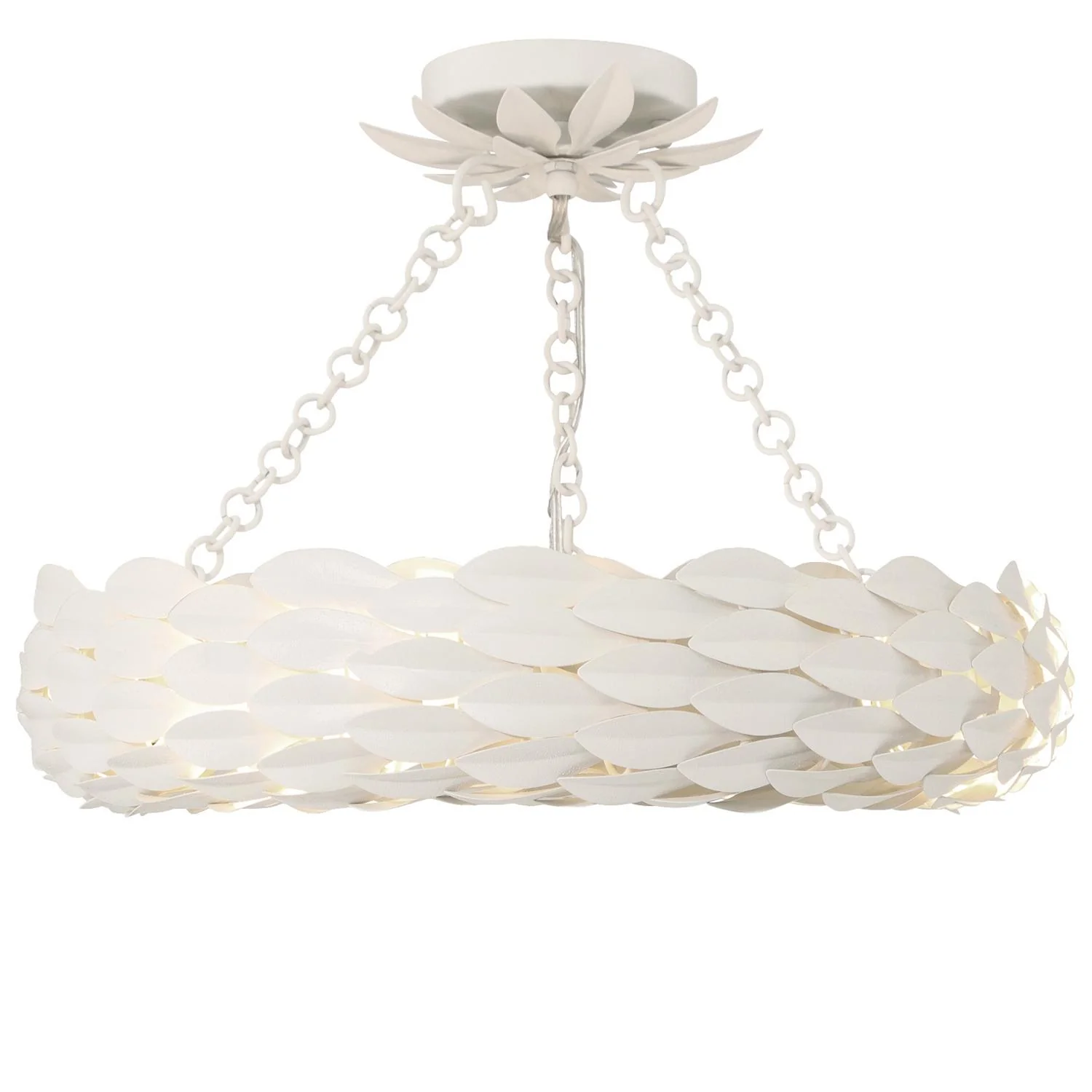 Crystorama Broche 18'' Led Matte White Semi Flush Mount - Image 3