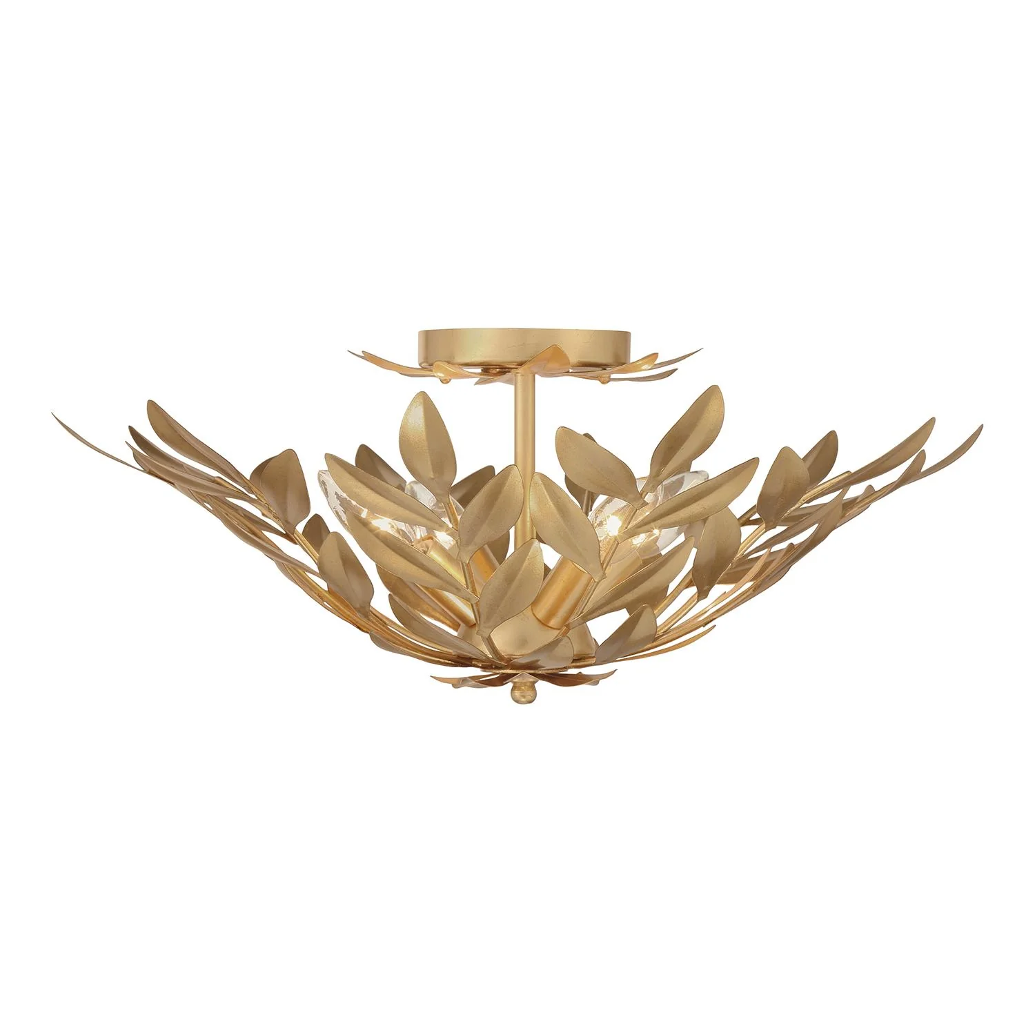 Crystorama Broche 20.75'' Antique Gold Semi Flush Mount - Image 2