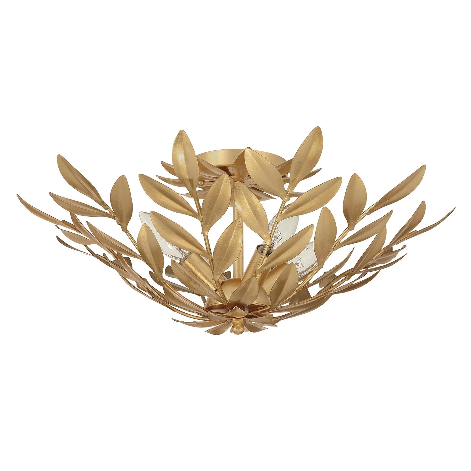 Crystorama Broche 20.75'' Antique Gold Semi Flush Mount - Image 3