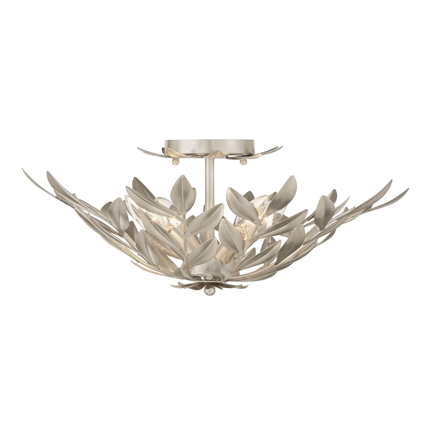 Crystorama Broche 20.75'' Antique Silver Semi Flush Mount - Image 3