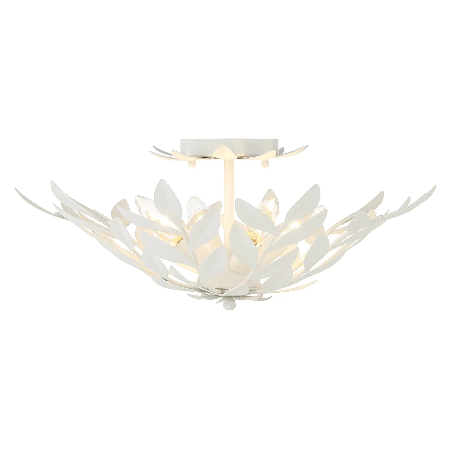 Crystorama Broche 20.75'' Matte White Semi Flush Mount - Image 4