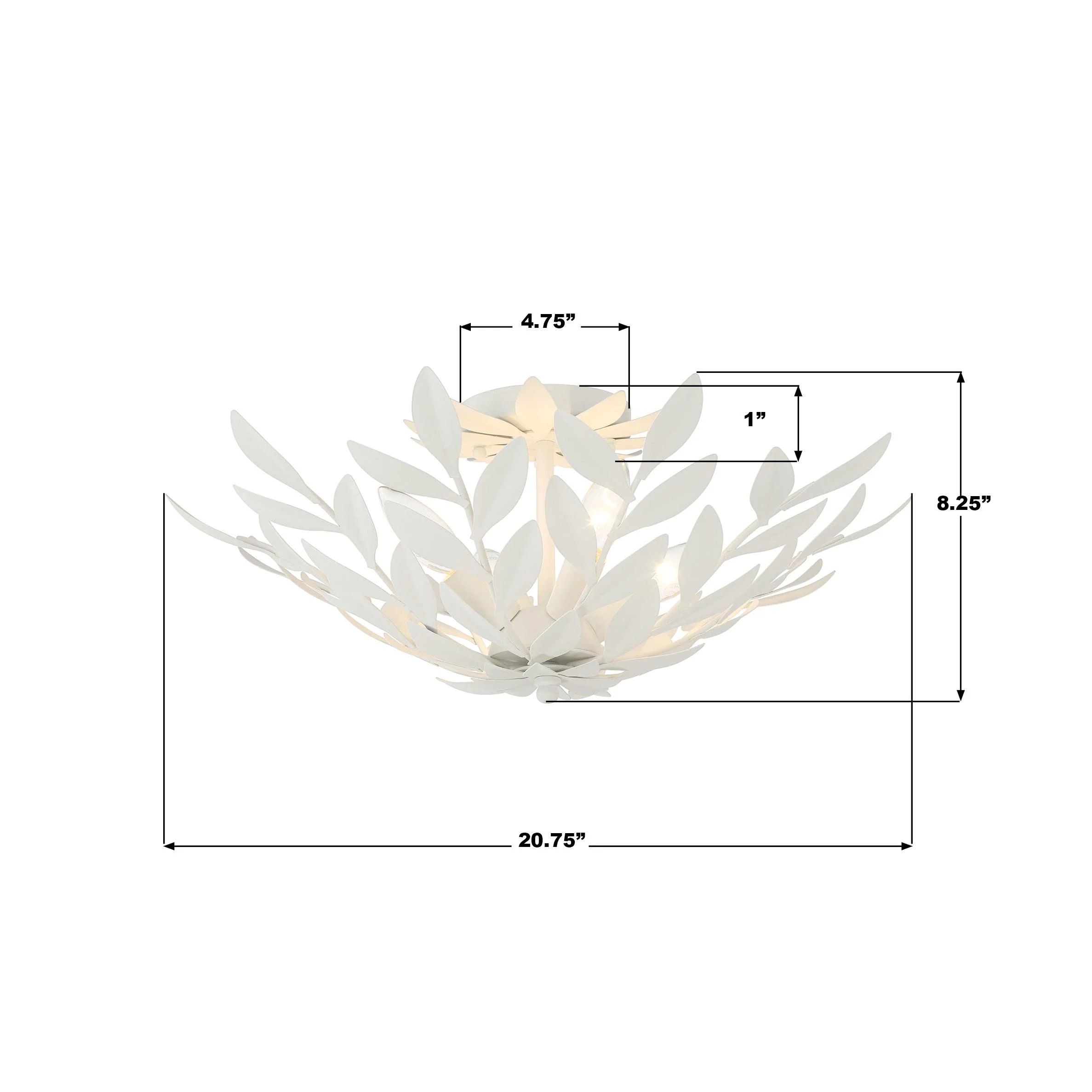 Crystorama Broche 20.75'' Matte White Semi Flush Mount - Image 7