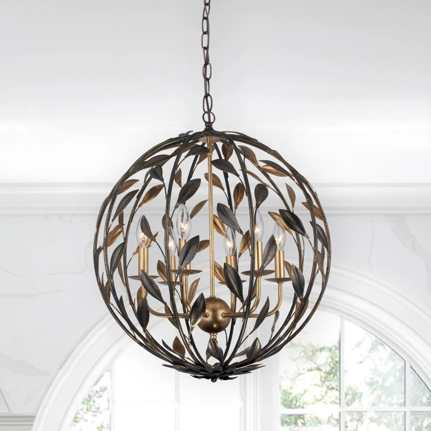Crystorama Broche 21'' English Bronze + Antique Gold Chandelier - Image 2