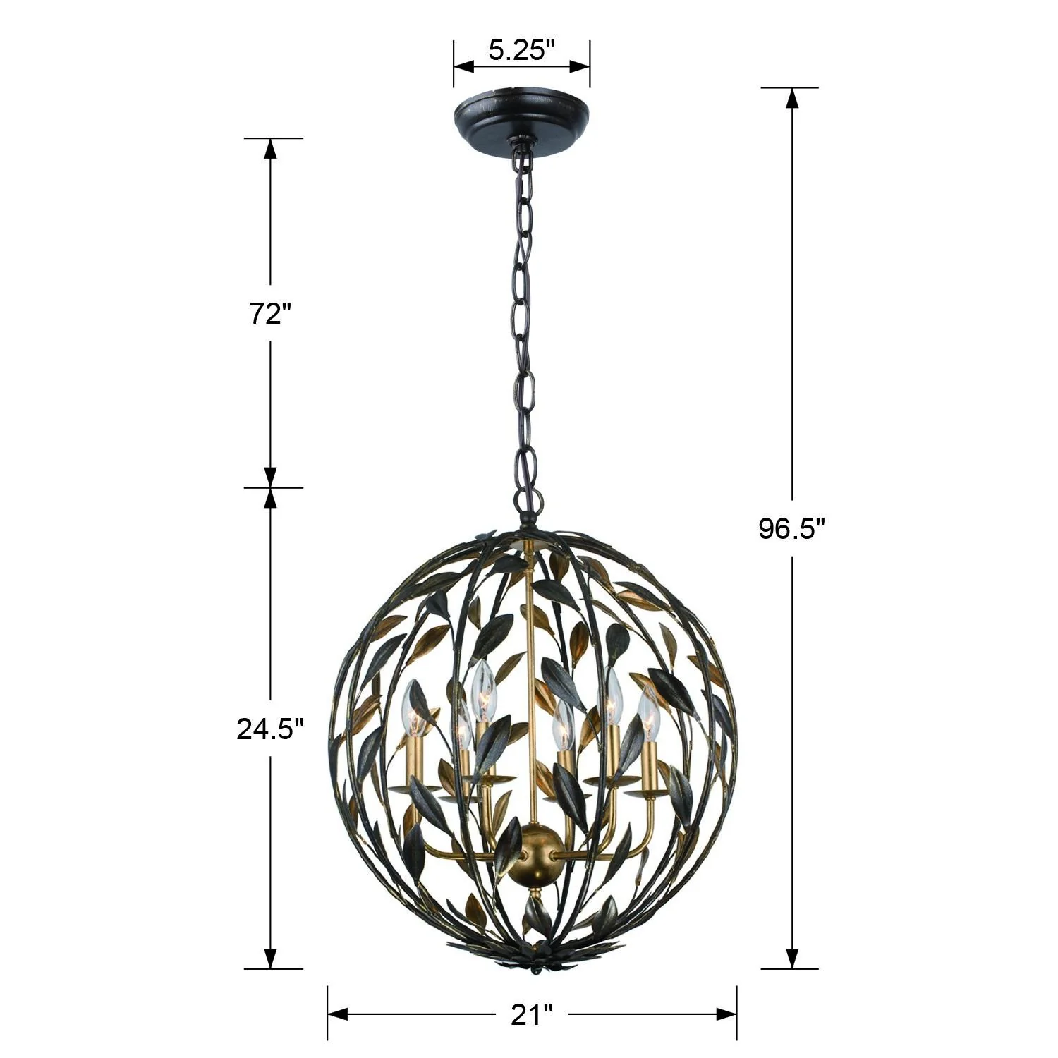 Crystorama Broche 21'' English Bronze + Antique Gold Chandelier - Image 7