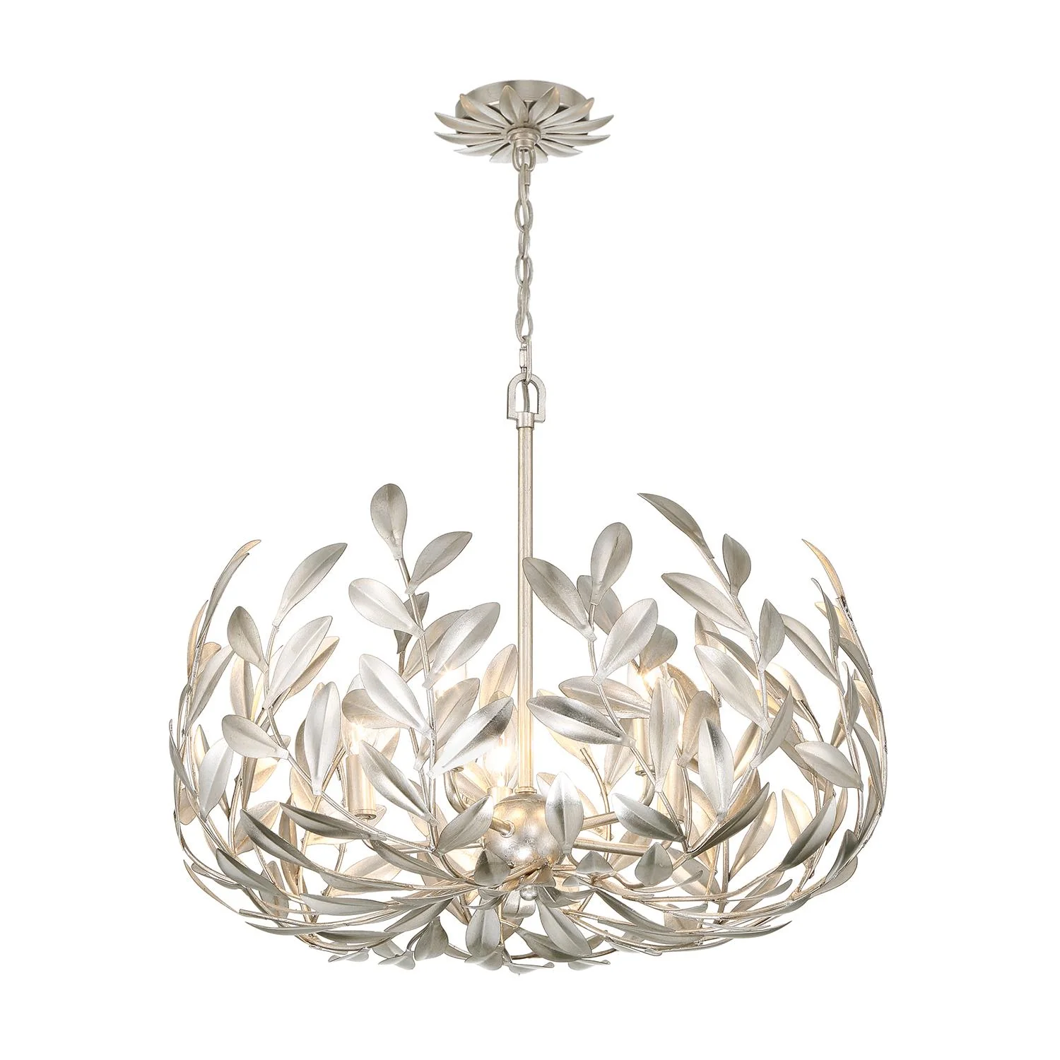 Crystorama Broche 23'' Antique Silver Chandelier