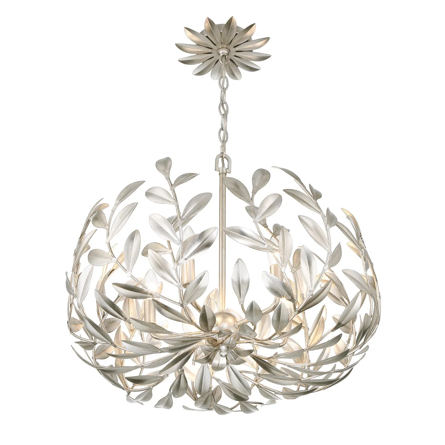 Crystorama Broche 23'' Antique Silver Chandelier - Image 3