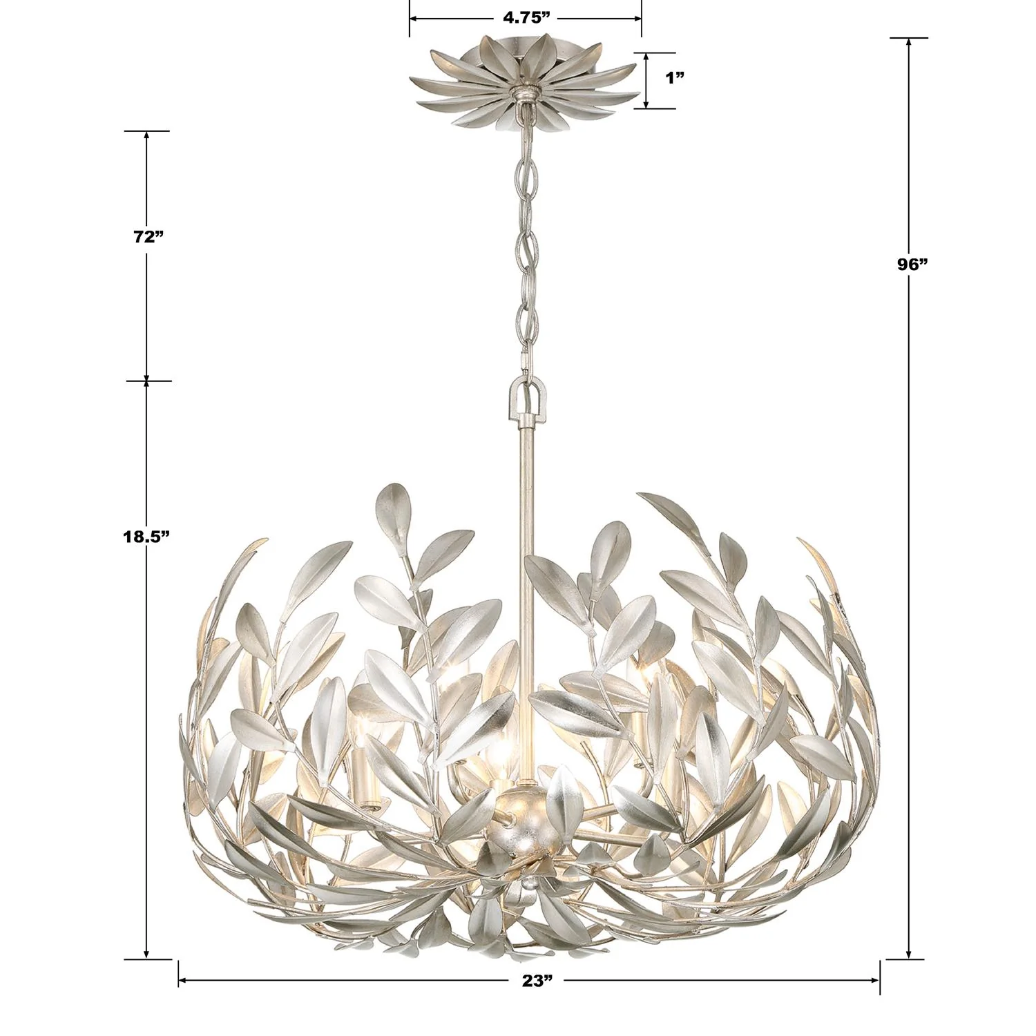 Crystorama Broche 23'' Antique Silver Chandelier - Image 7