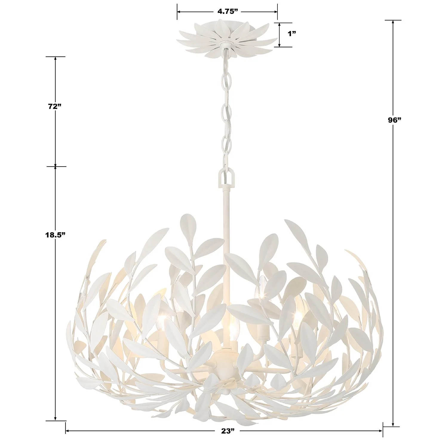 Crystorama Broche 23'' Matte White Chandelier - Image 2