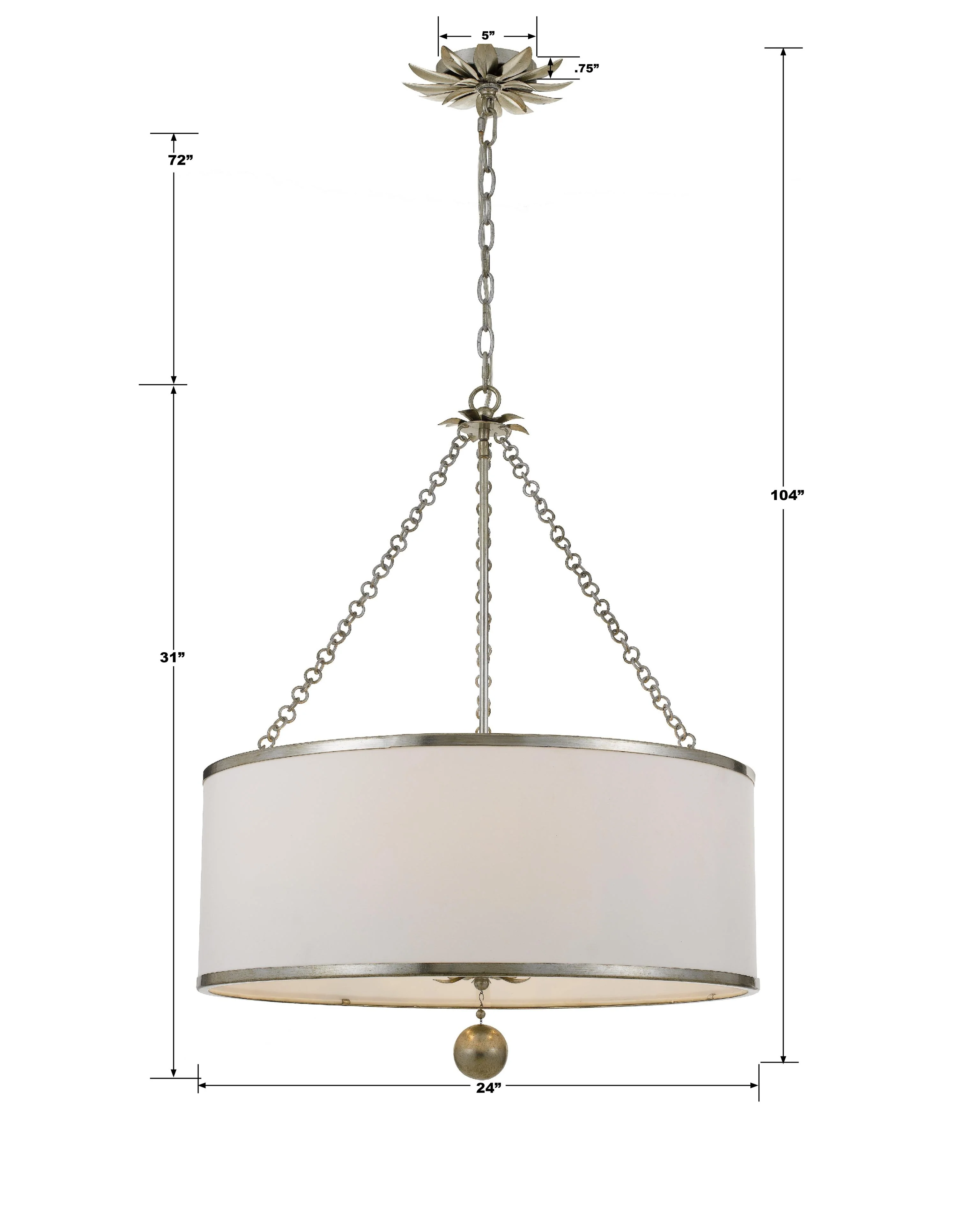 Crystorama Broche 24'' Antique Silver Chandelier - Image 4