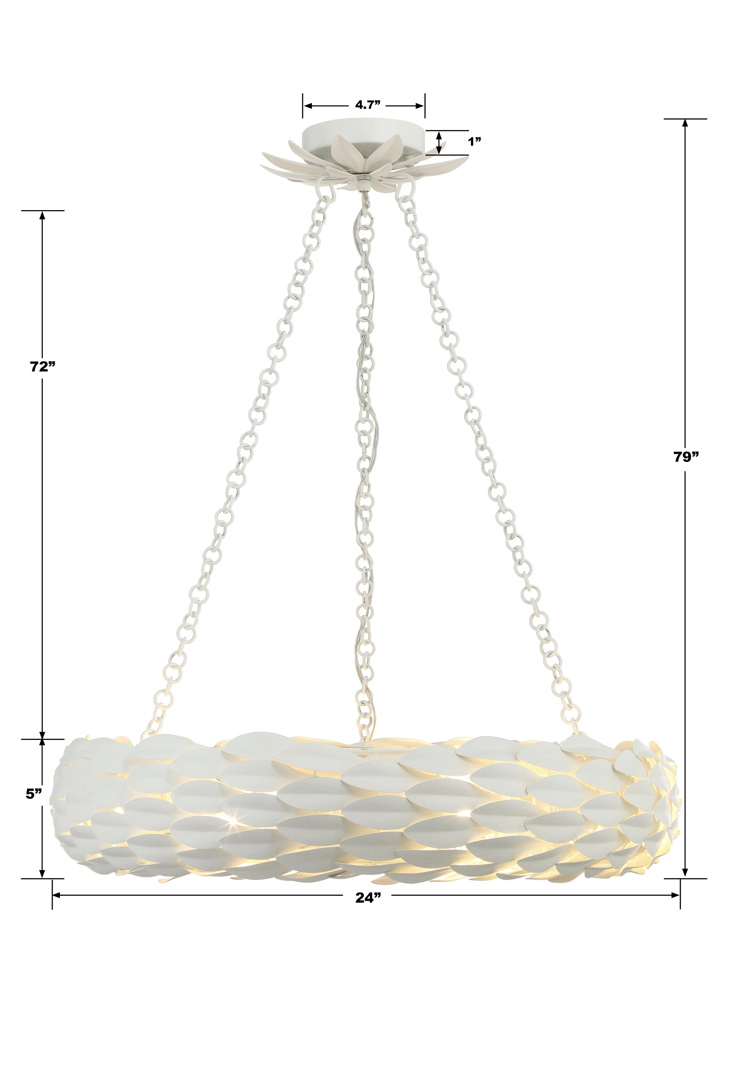Crystorama Broche 24'' Matte White Chandelier - Image 8