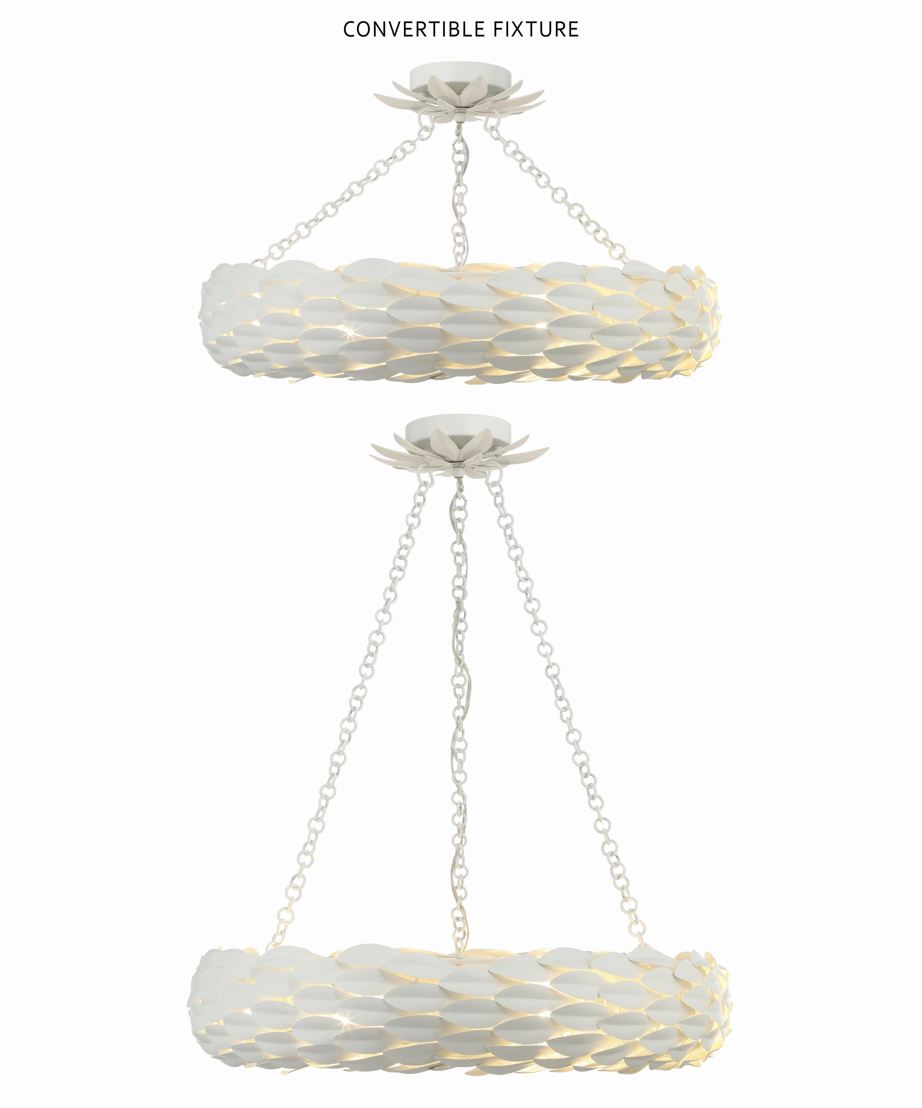 Crystorama Broche 24'' Matte White Semi Flush Mount - Image 2