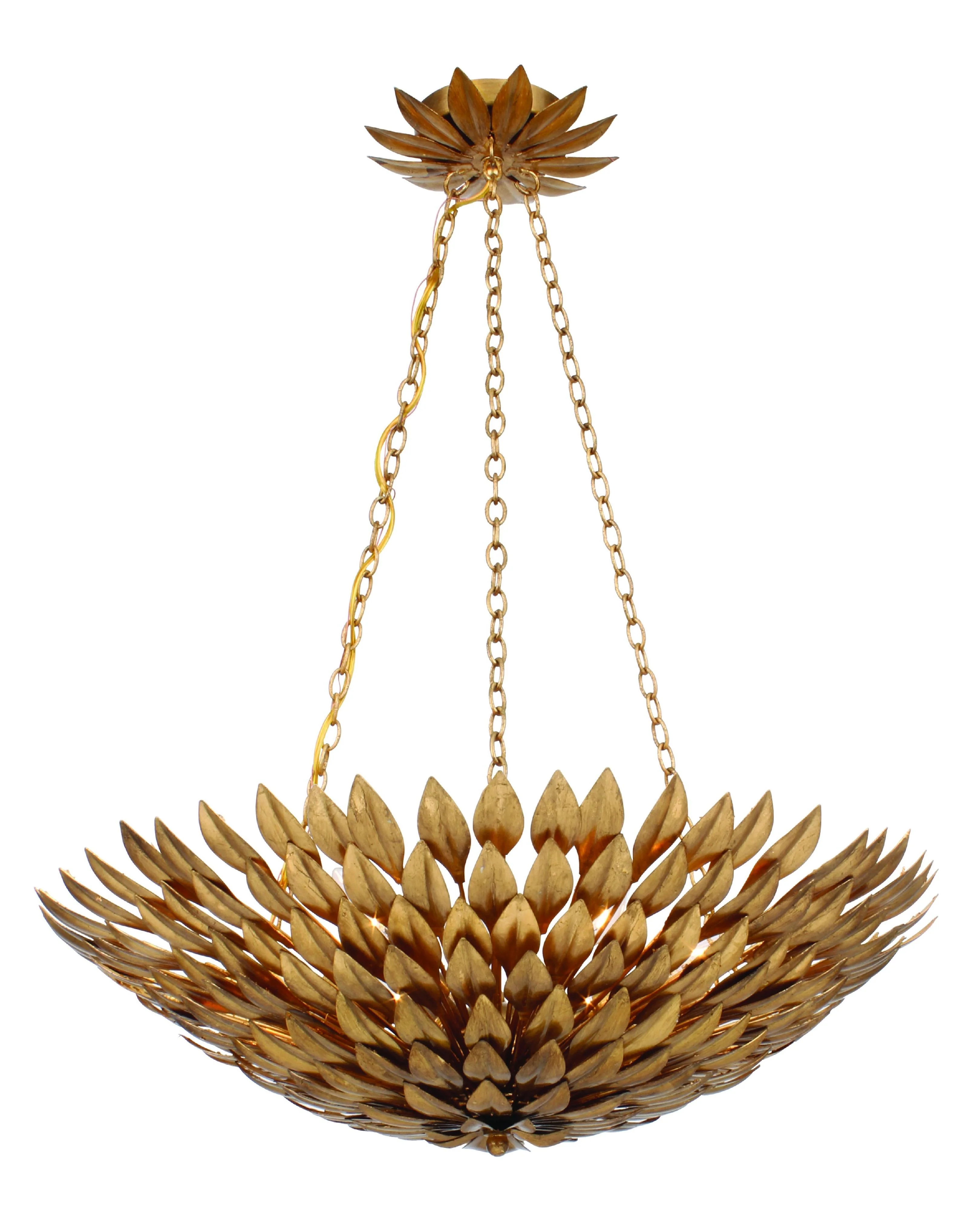 Crystorama Broche 24.5'' Antique Gold Chandelier