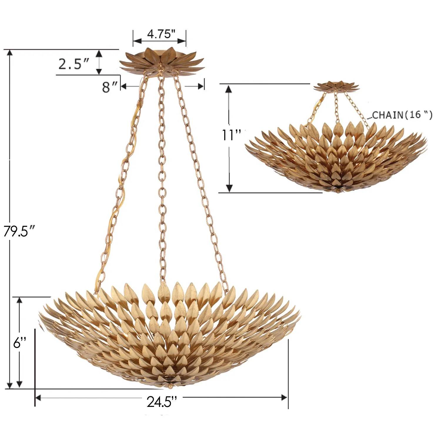 Crystorama Broche 24.5'' Antique Gold Chandelier - Image 8