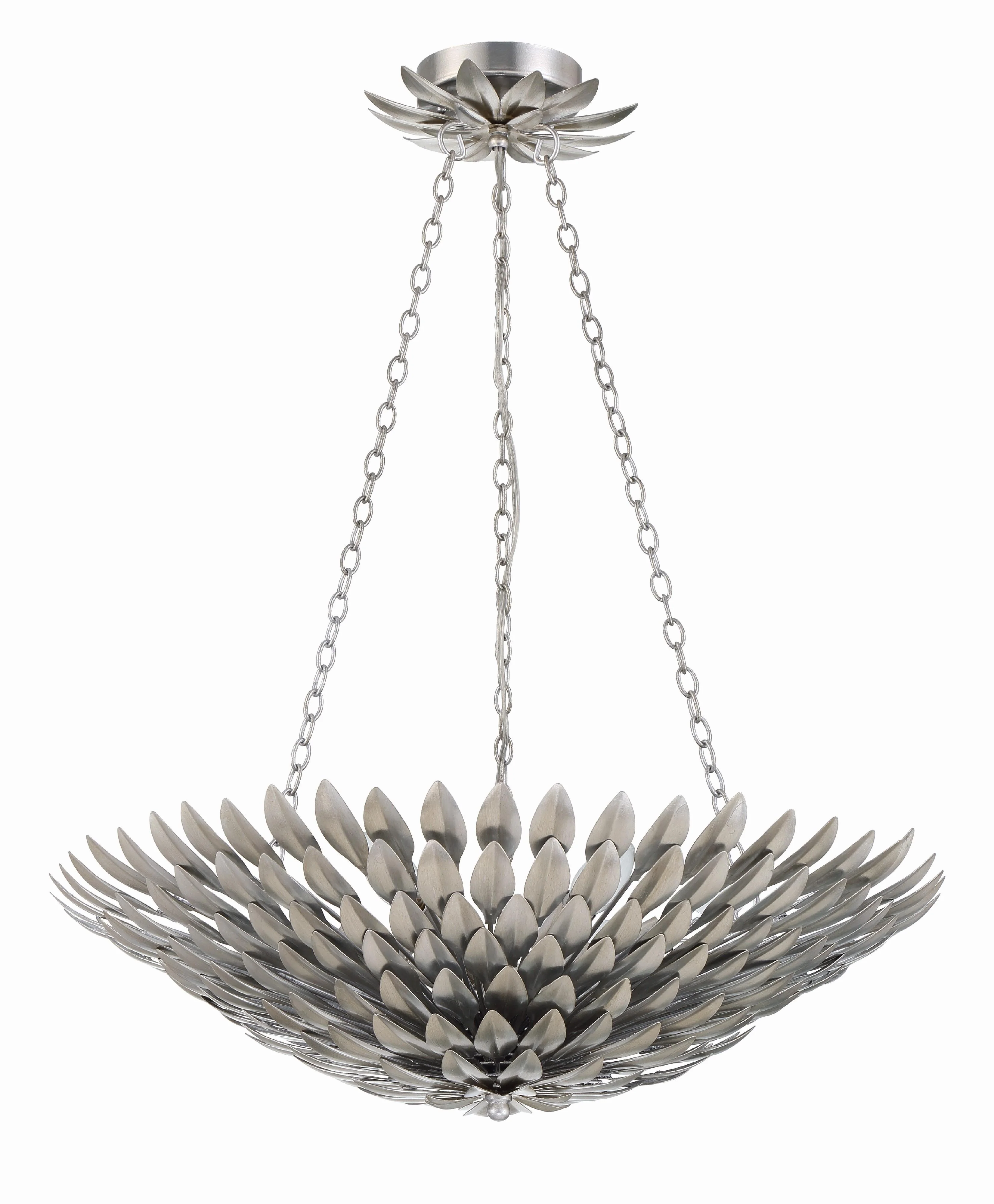 Crystorama Broche 24.5'' Antique Silver Chandelier - Image 4