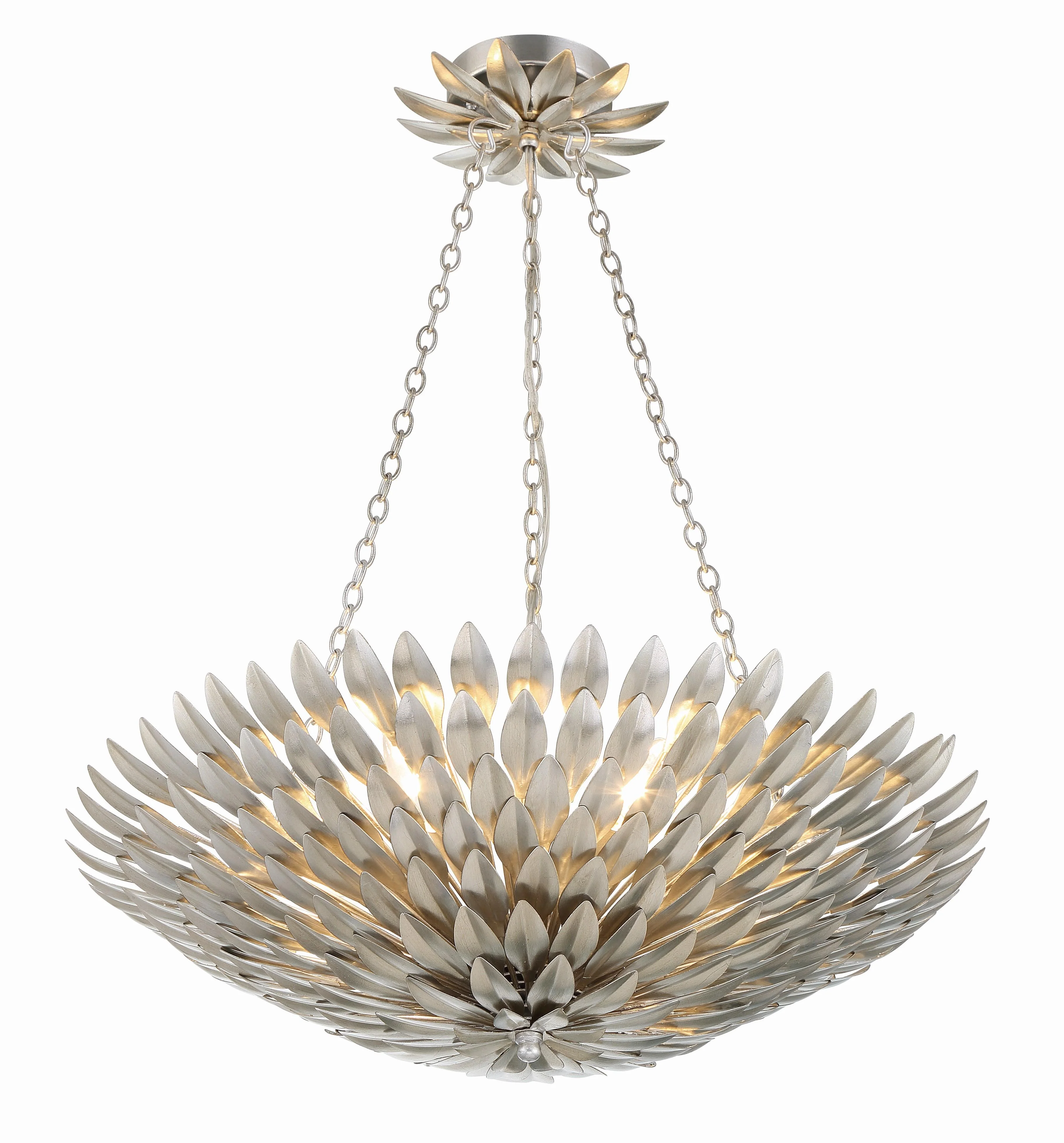 Crystorama Broche 24.5'' Antique Silver Chandelier - Image 5