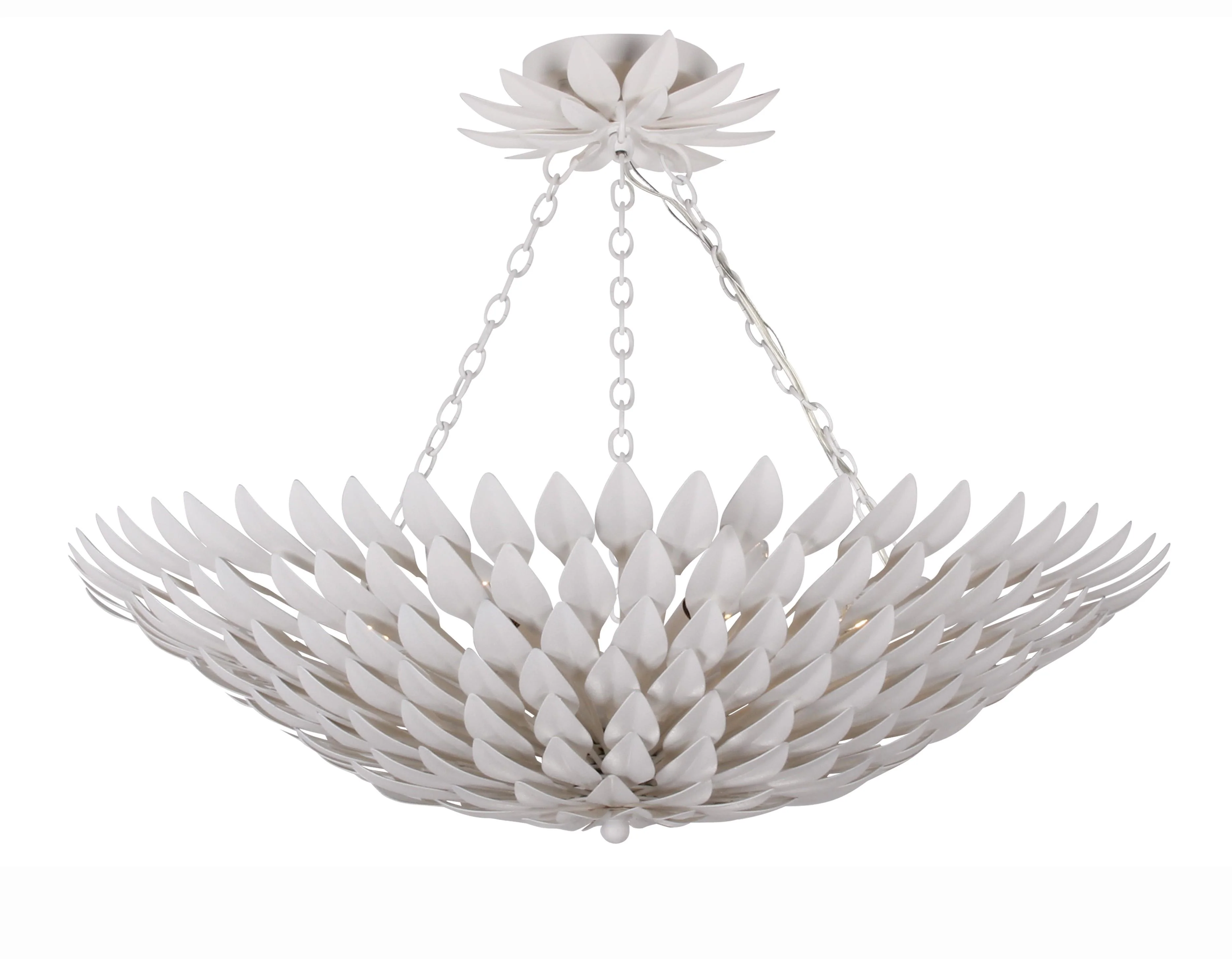 Crystorama Broche 24.5'' Matte White Semi Flush Mount