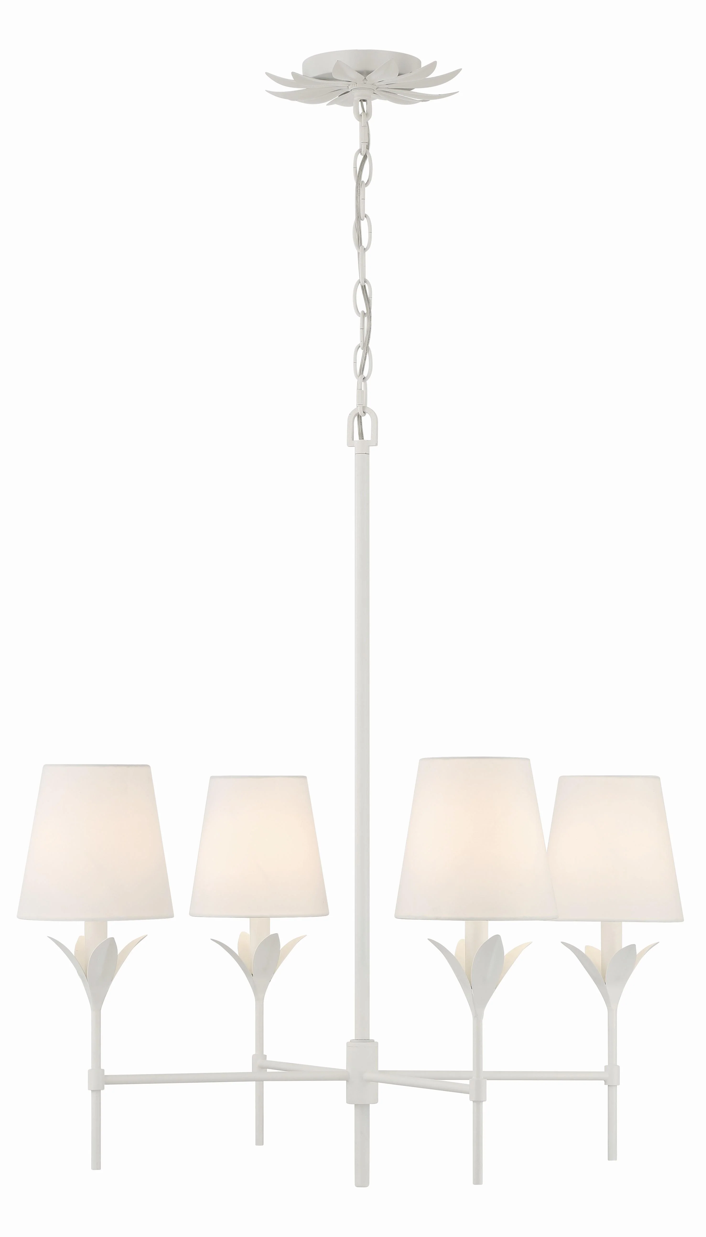 Crystorama Broche 28'' Matte White Chandelier