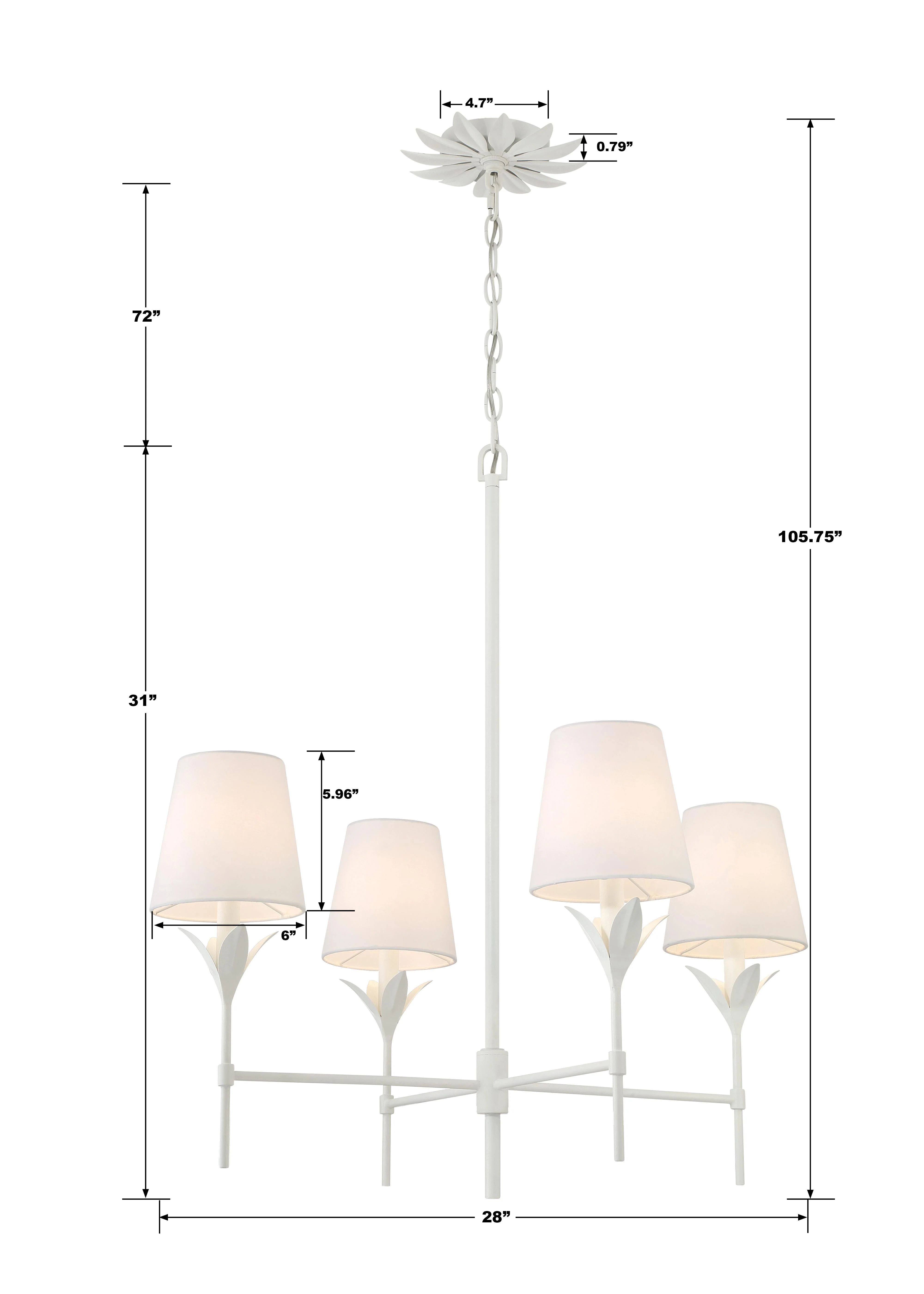 Crystorama Broche 28'' Matte White Chandelier - Image 10