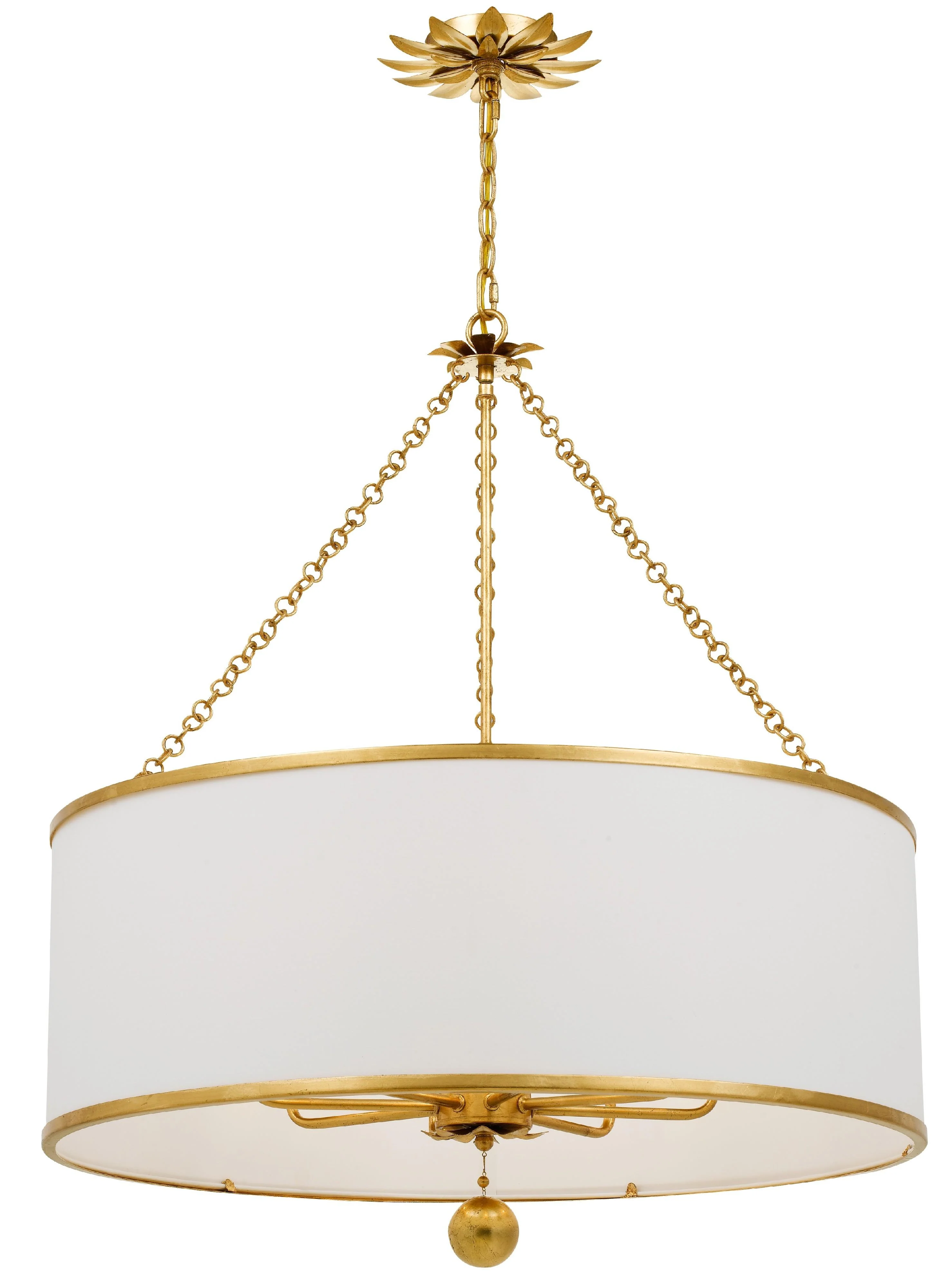 Crystorama Broche 29'' Antique Gold Chandelier