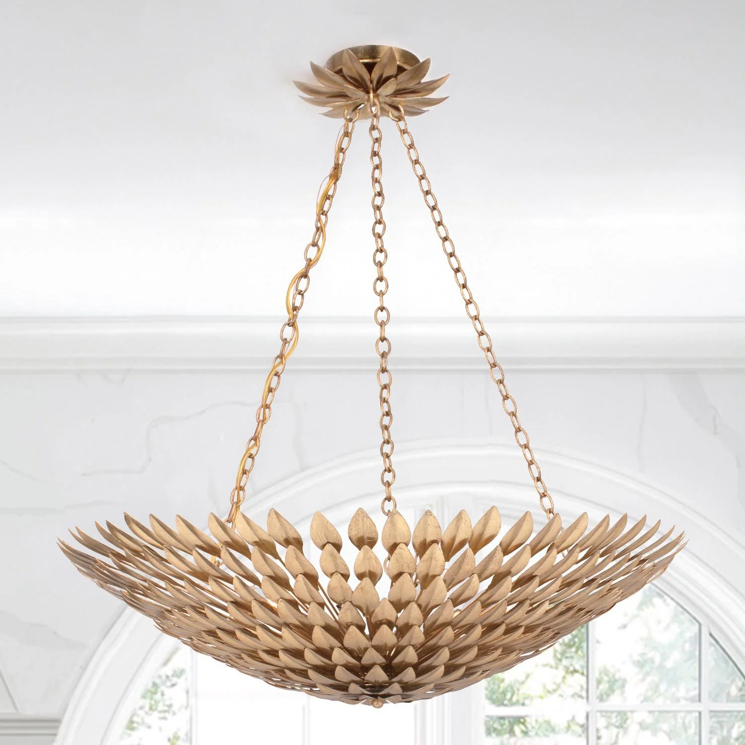 Crystorama Broche 30'' Antique Gold Chandelier - Image 6