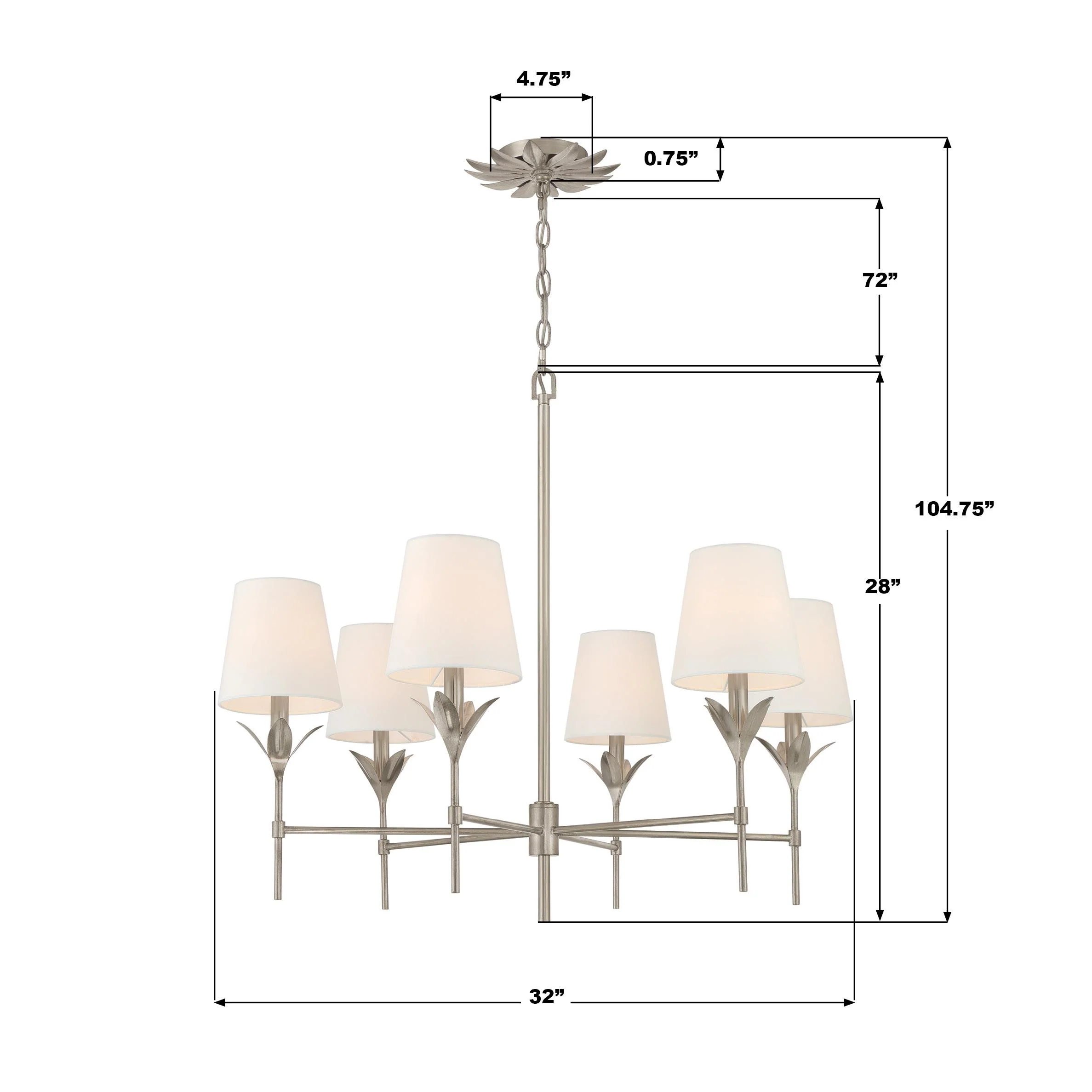 Crystorama Broche 32'' Antique Silver Chandelier - Image 7