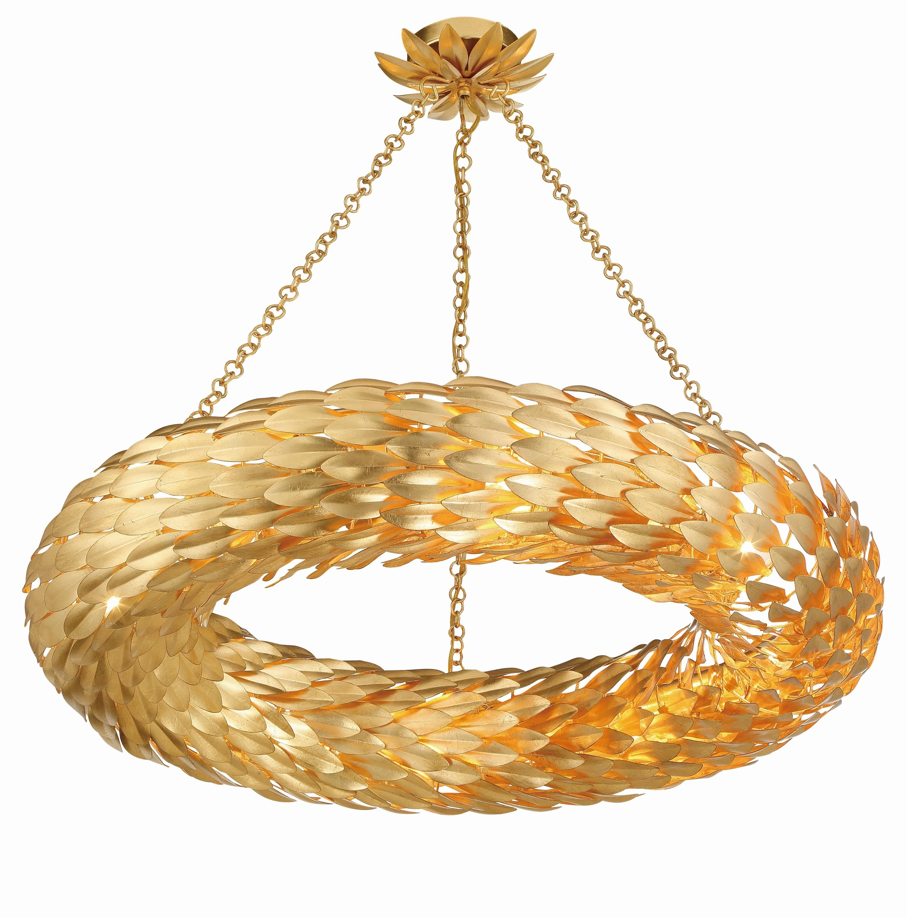 Crystorama Broche 33.5'' Antique Gold Semi Flush Mount - Image 6