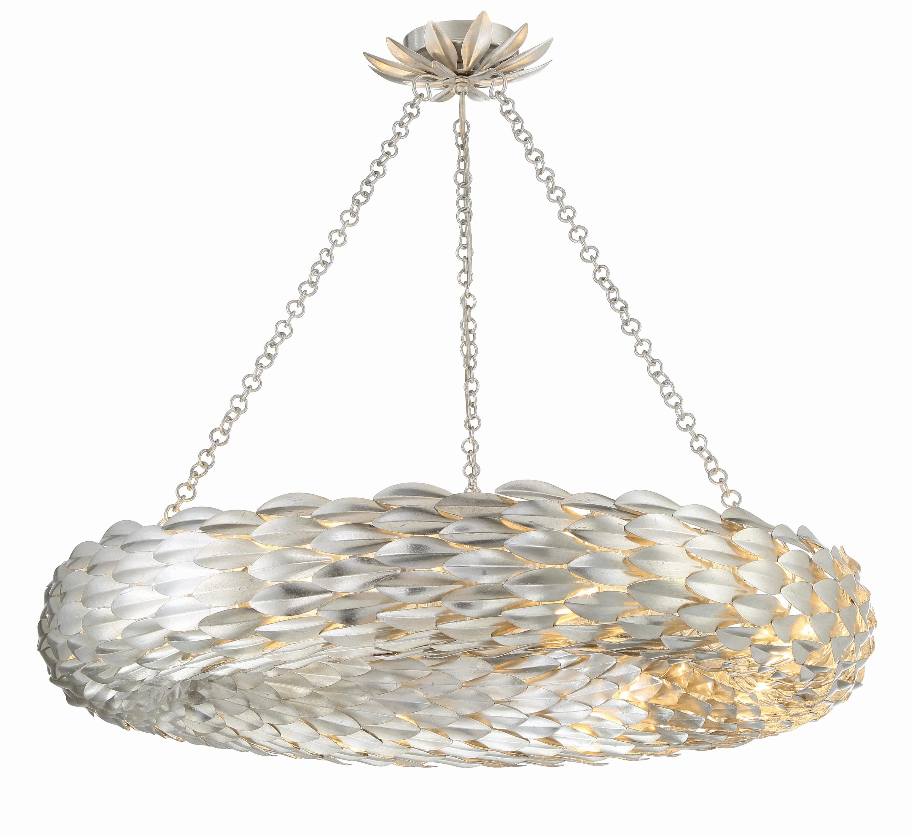 Crystorama Broche 33.5'' Antique Silver Chandelier - Image 4