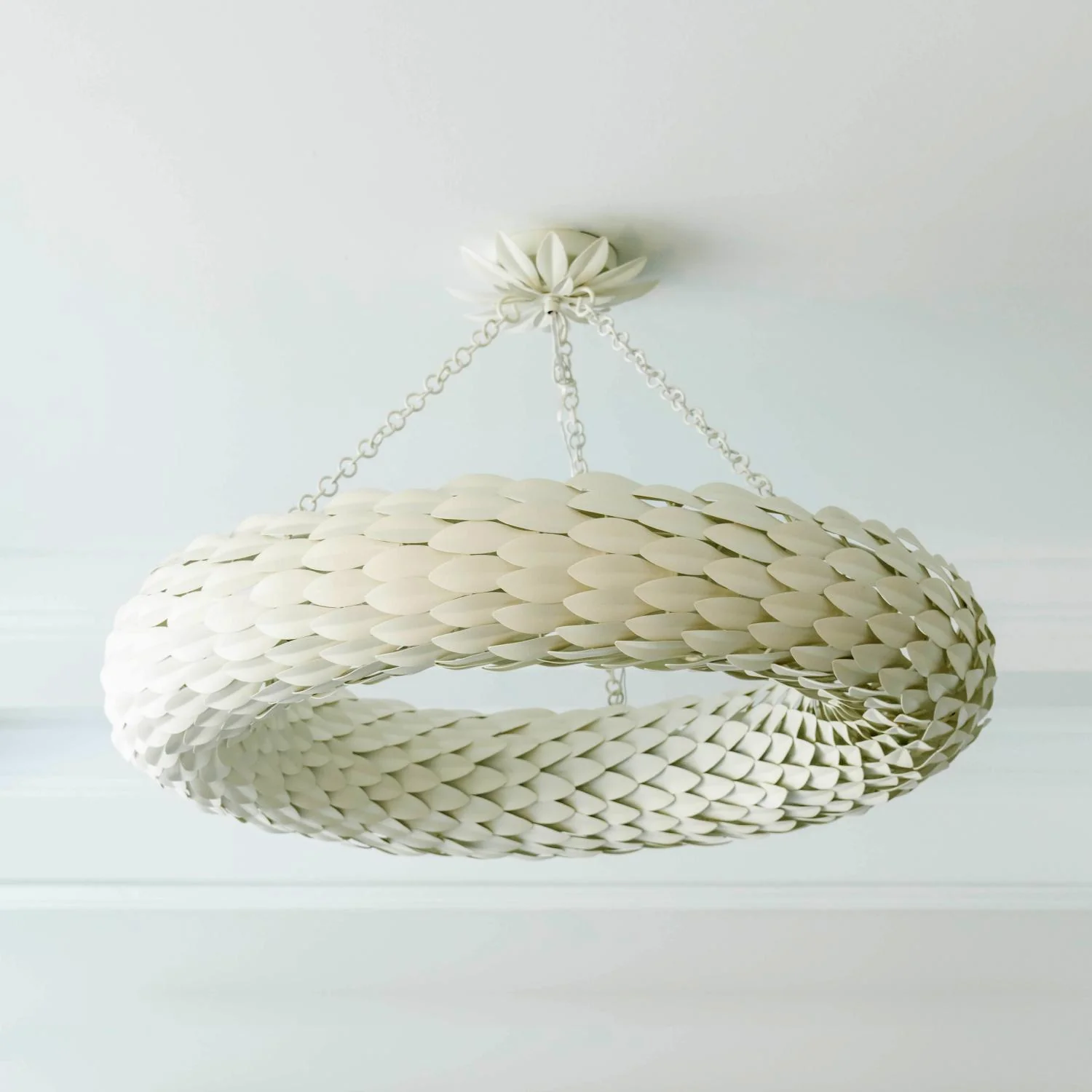 Crystorama Broche 33.5'' Matte White Semi Flush Mount - Image 5