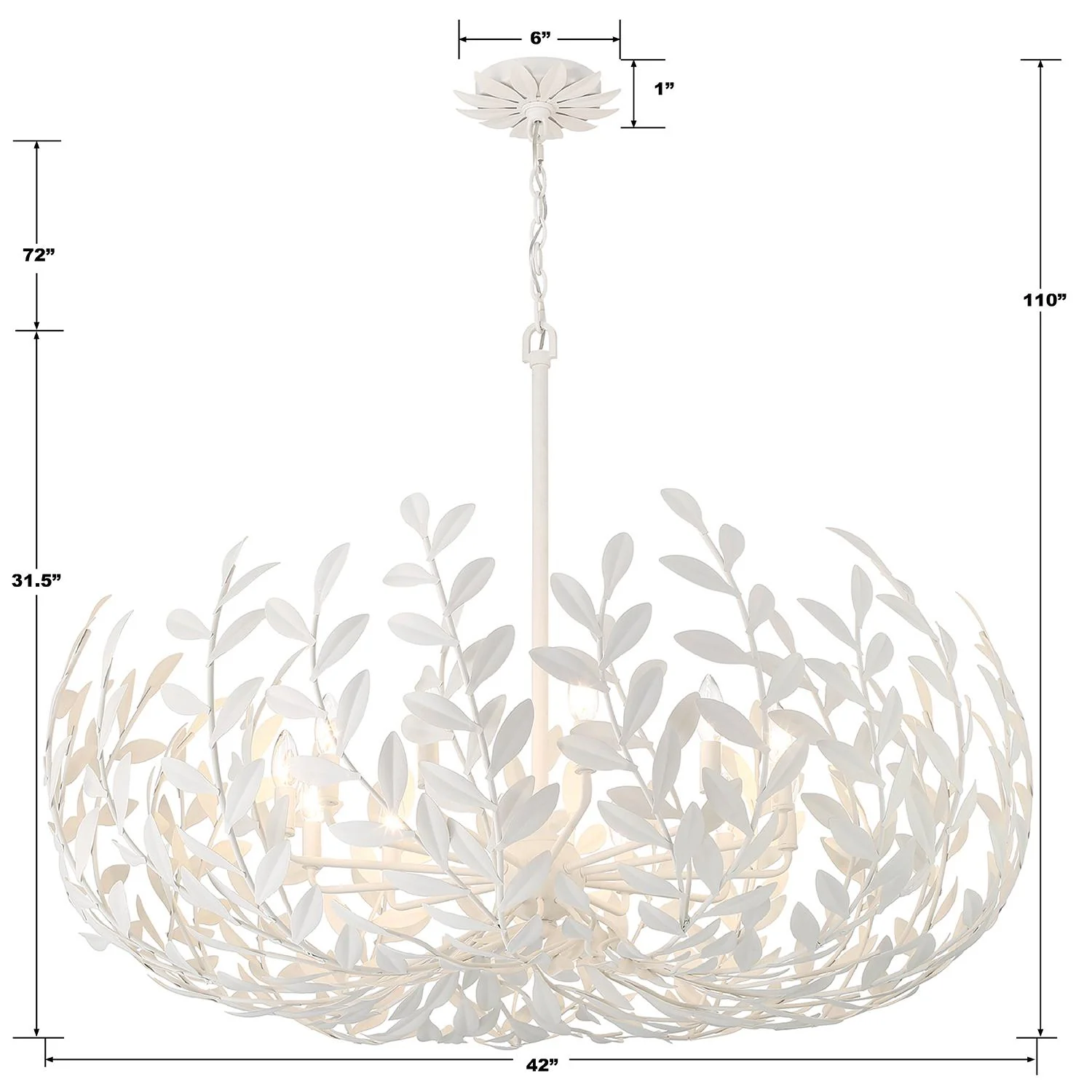 Crystorama Broche 42'' Matte White Chandelier - Image 4