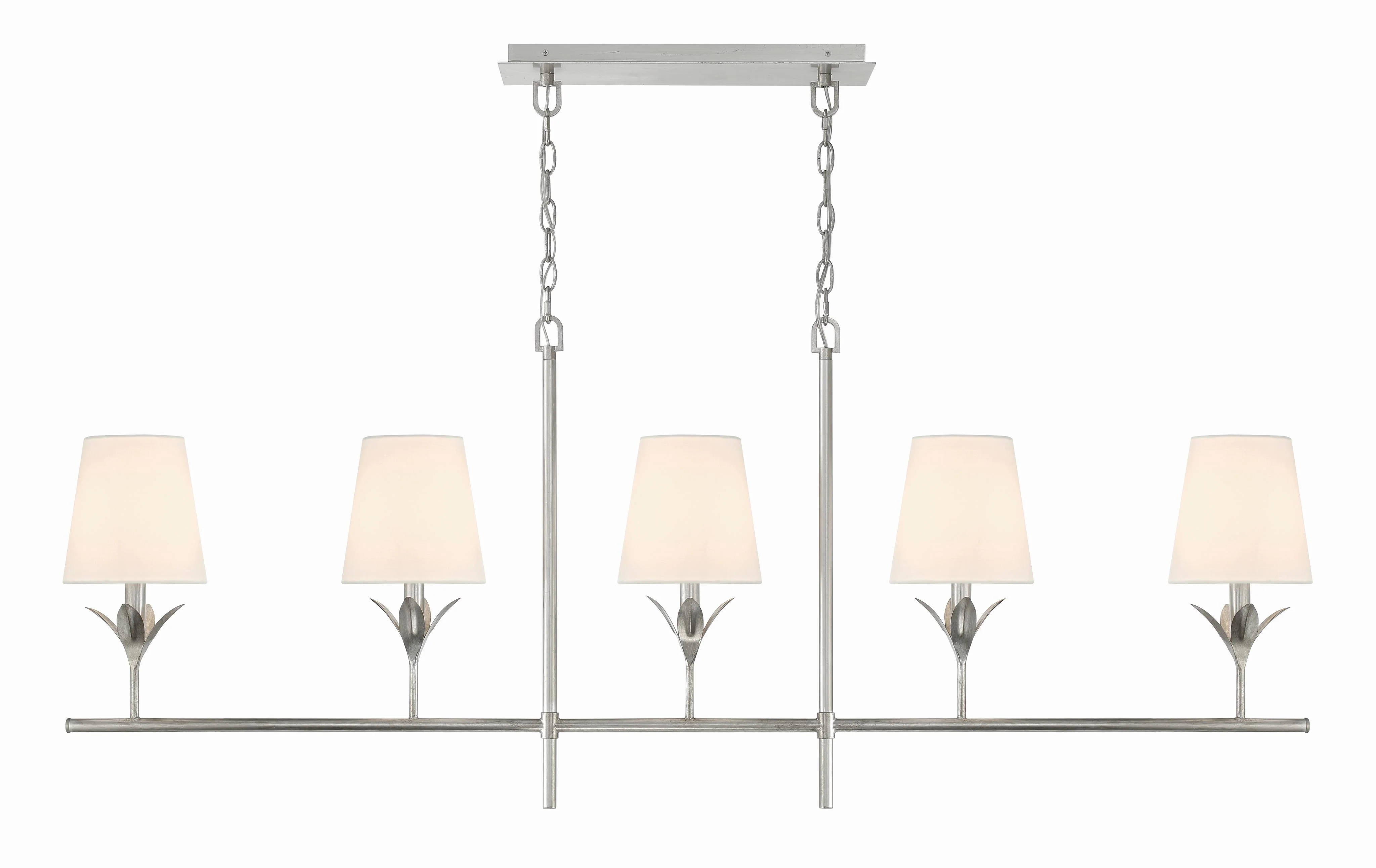 Crystorama Broche 53.5'' Antique Silver Linear Chandelier