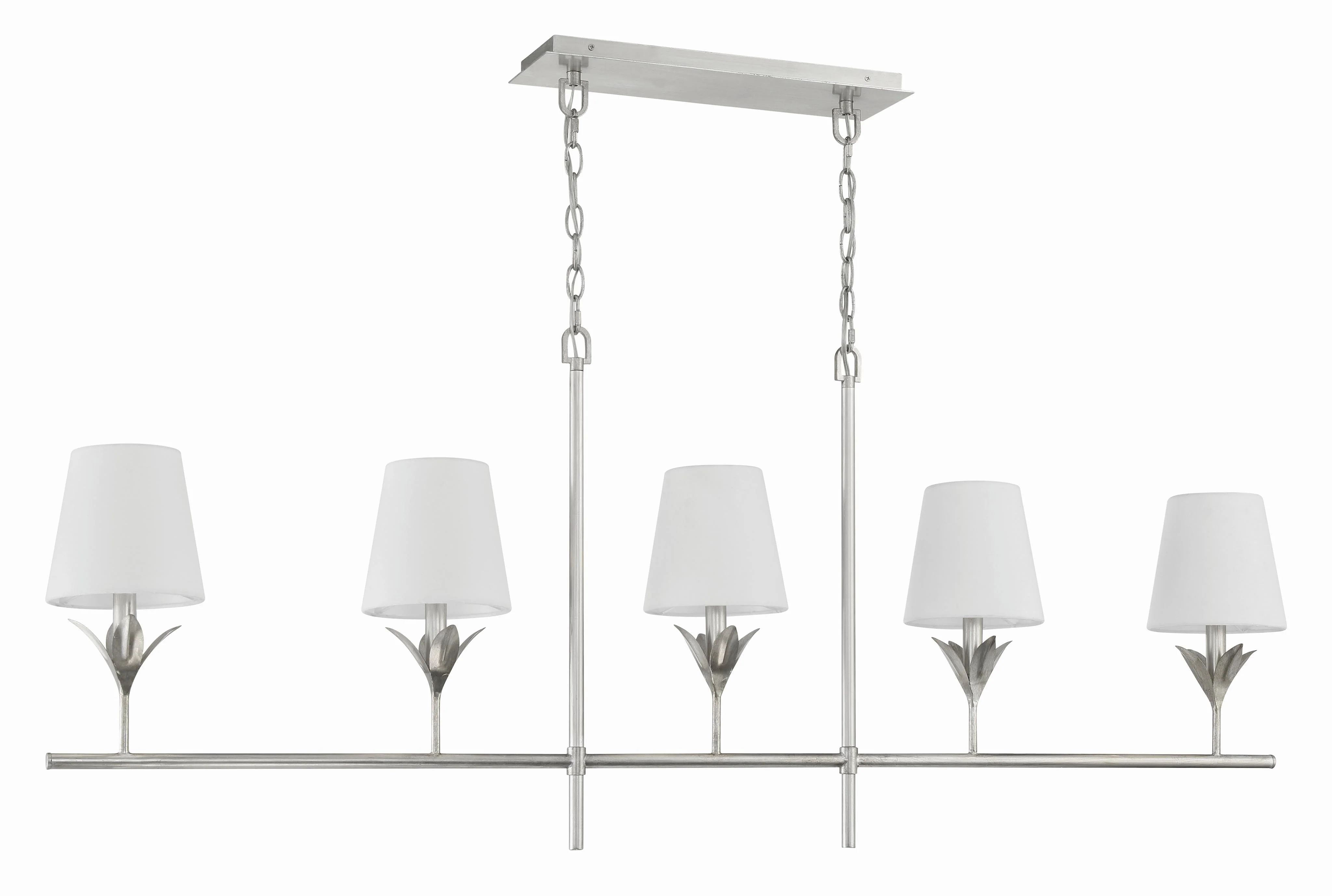 Crystorama Broche 53.5'' Antique Silver Linear Chandelier - Image 2
