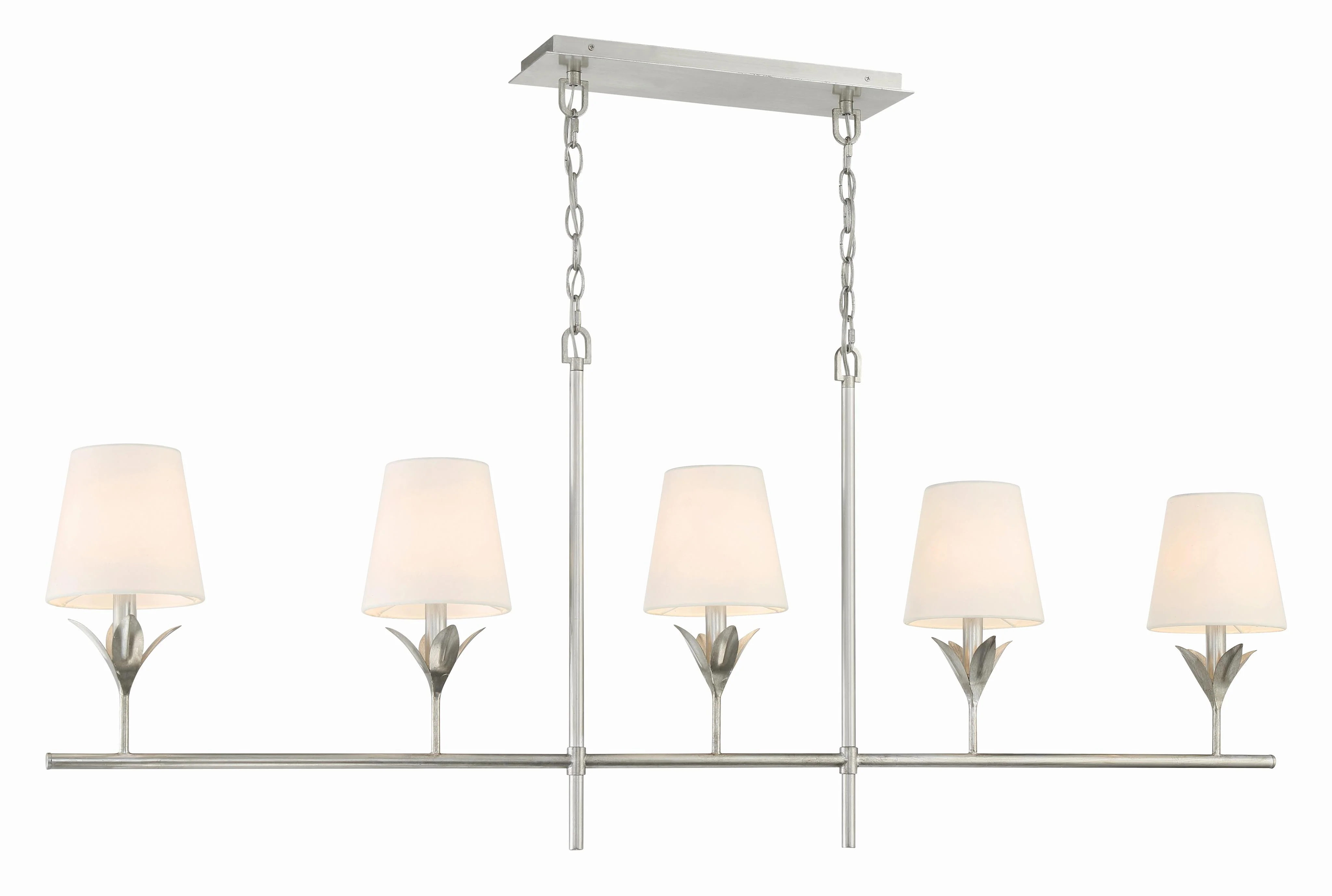 Crystorama Broche 53.5'' Antique Silver Linear Chandelier - Image 3