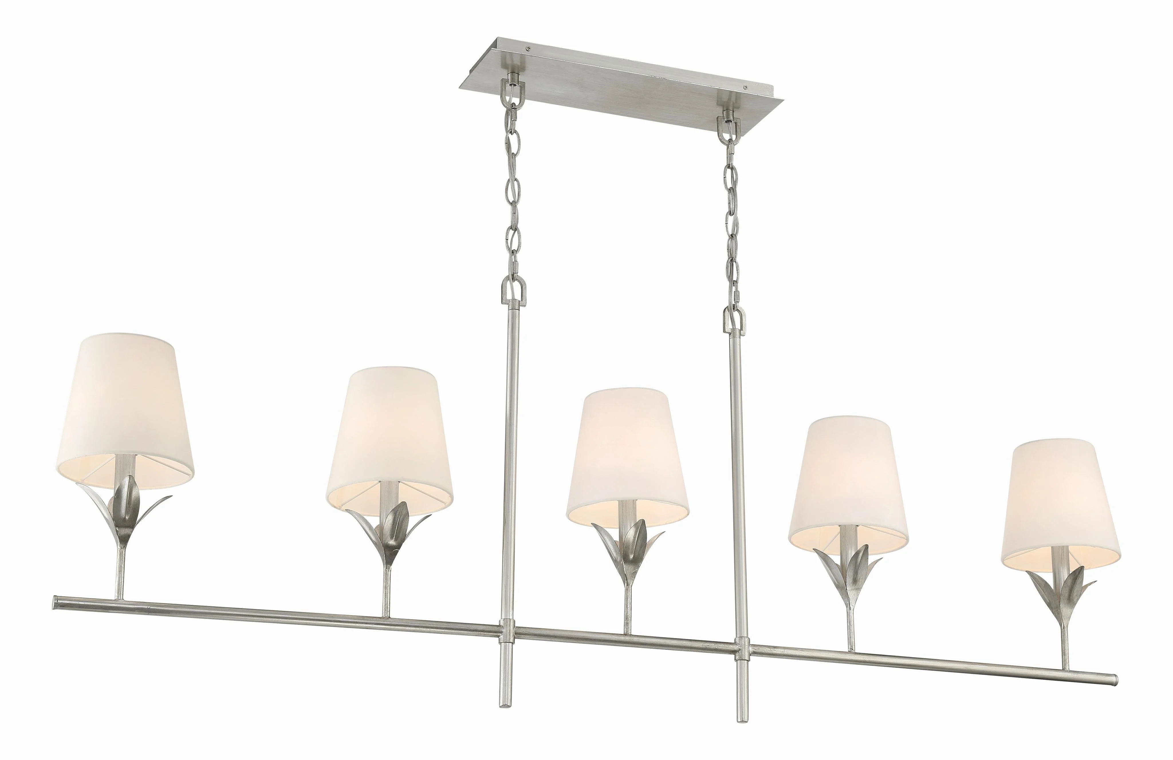 Crystorama Broche 53.5'' Antique Silver Linear Chandelier - Image 4