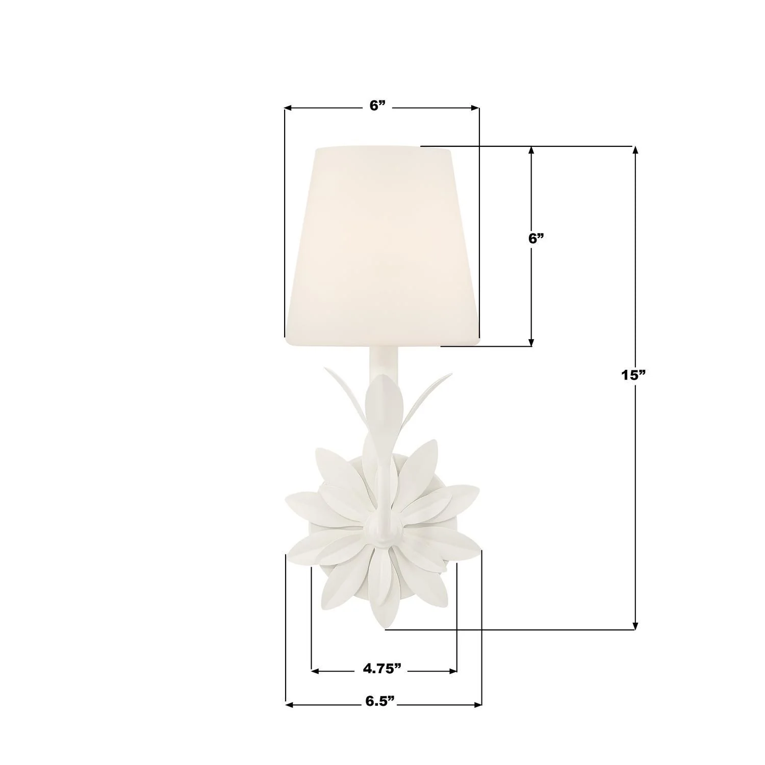 Crystorama Broche 6.5'' Matte White Sconce - Image 6