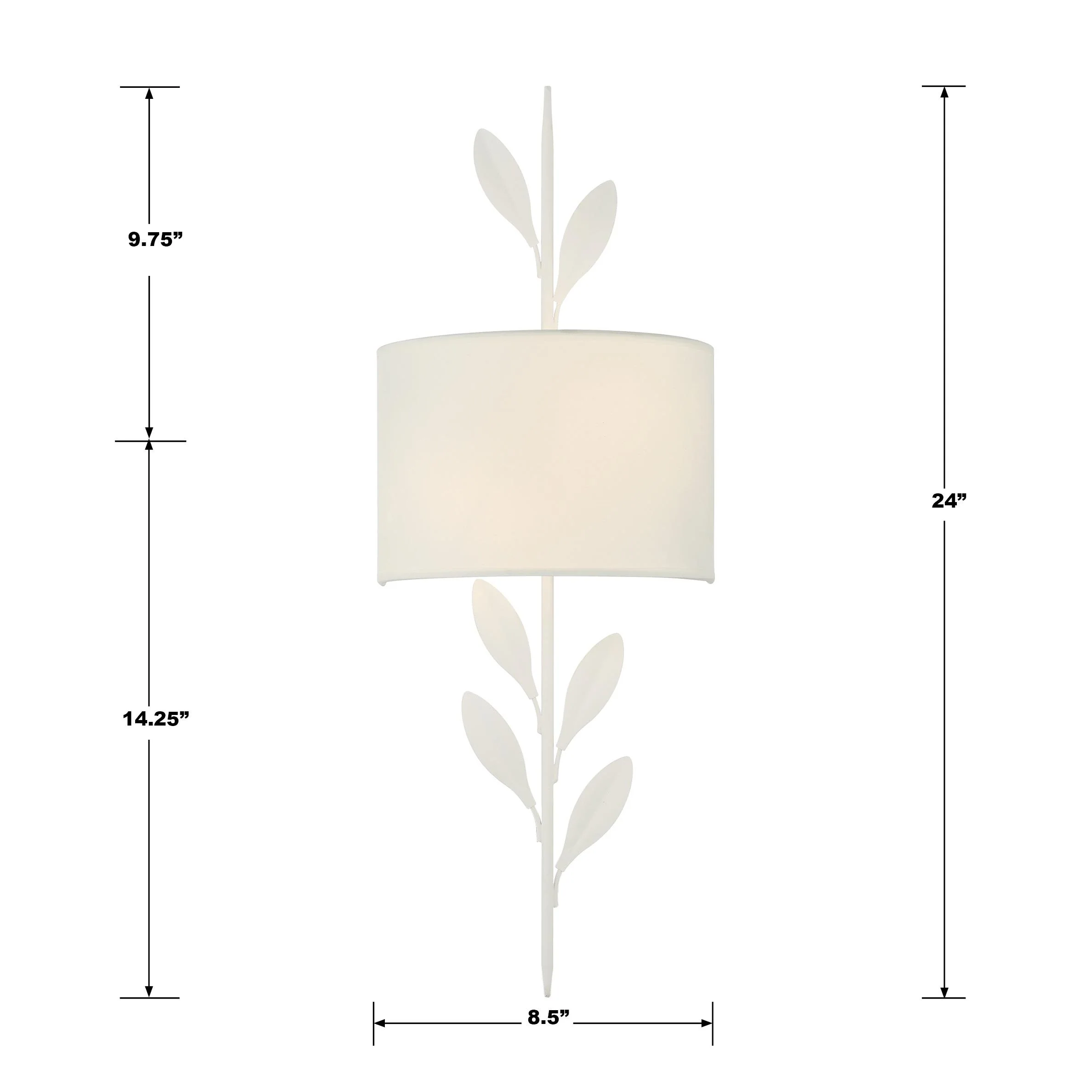 Crystorama Broche 8.5'' Matte White Sconce - Image 7