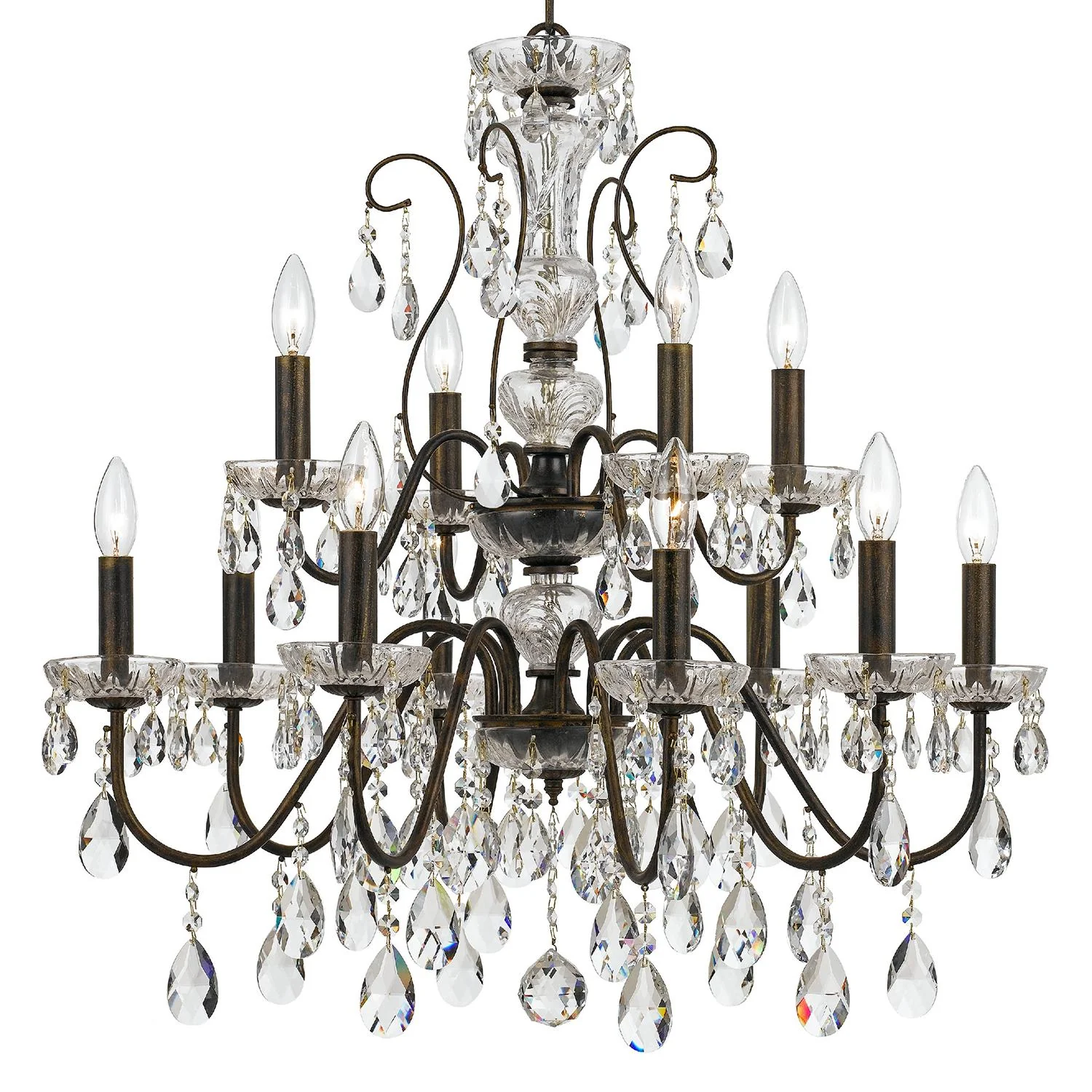 Crystorama Butler 29'' Hand Cut Crystal English Bronze Chandelier - Image 2